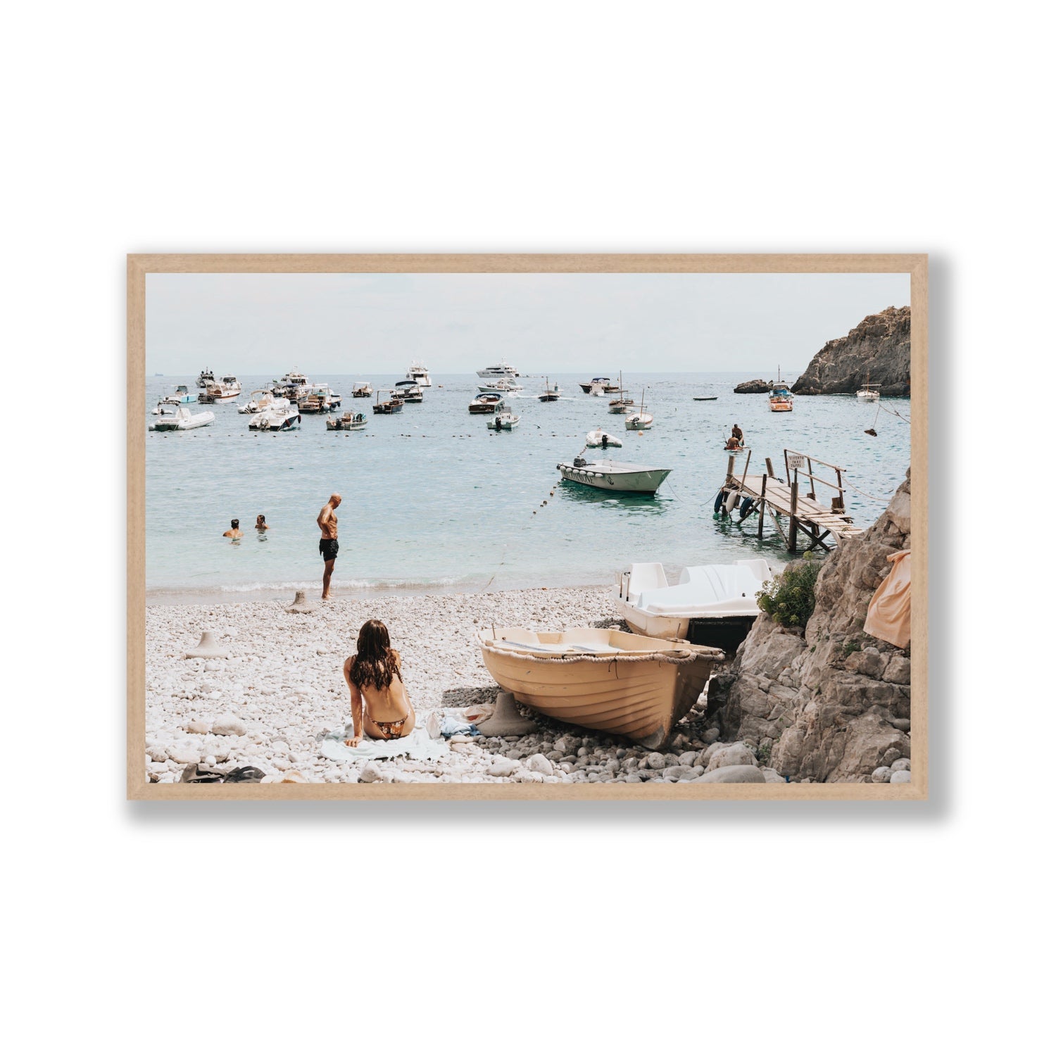 L'Osservatore Nerano wall art Gallery full-bleed fine art print in natural oak frame