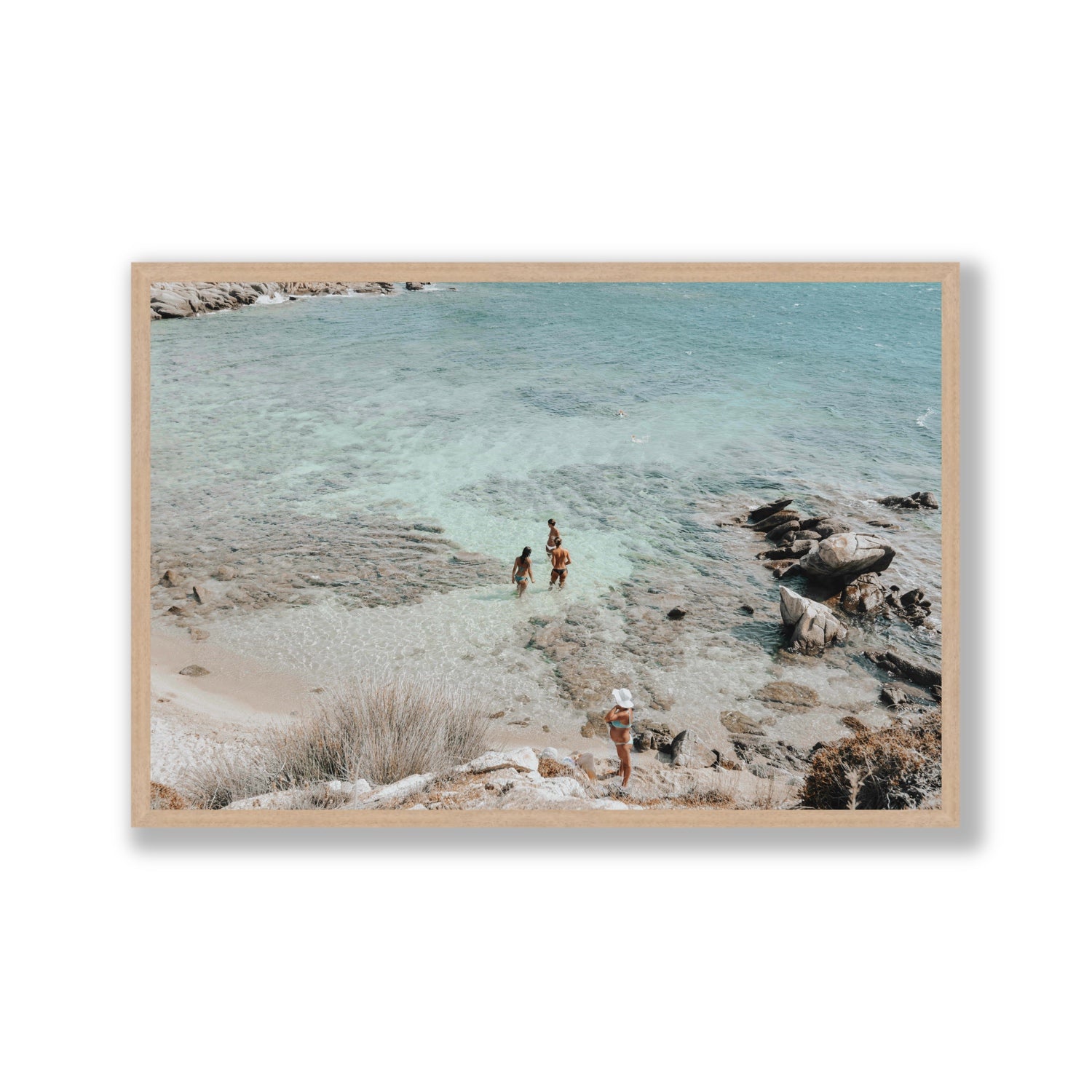 Easy On The Eyes Mykonos Greek island wall art Gallery full-bleed fine art print in natural oak frame