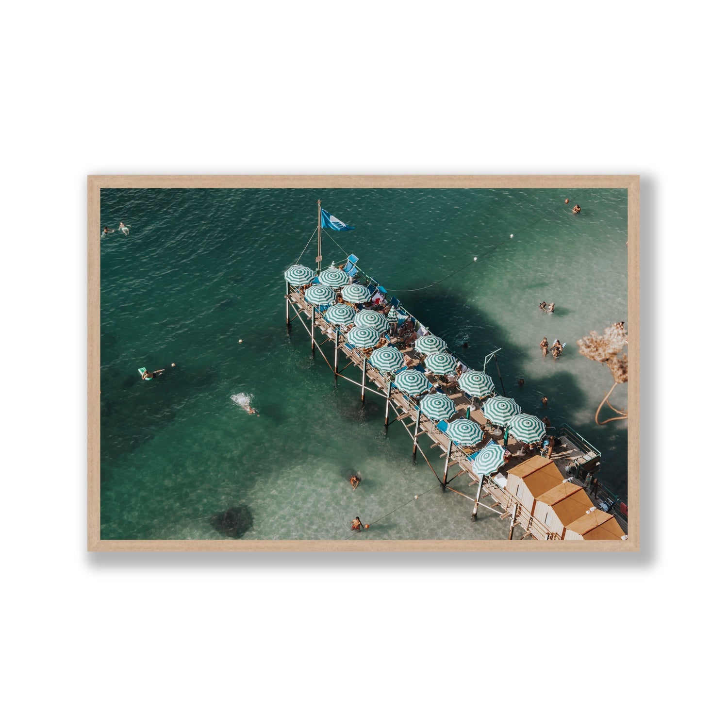 Sorrento Shangri La Sorrento coastal Italian wall art Gallery full-bleed fine art print in natural oak frame