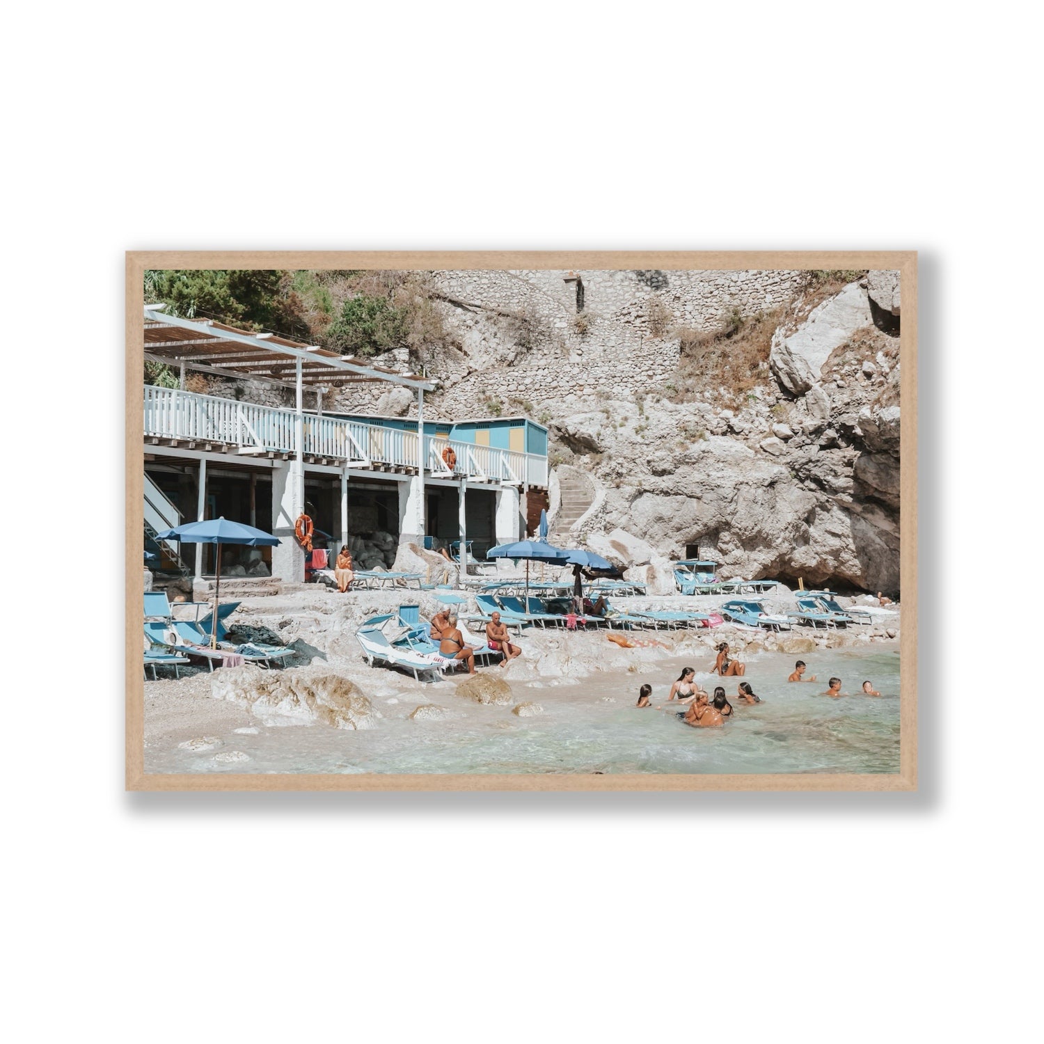 Beachside Bronze fine art print, Capri, Italy, Gallery, Natural Oak Frame · Full Bleed, Fine Art Print