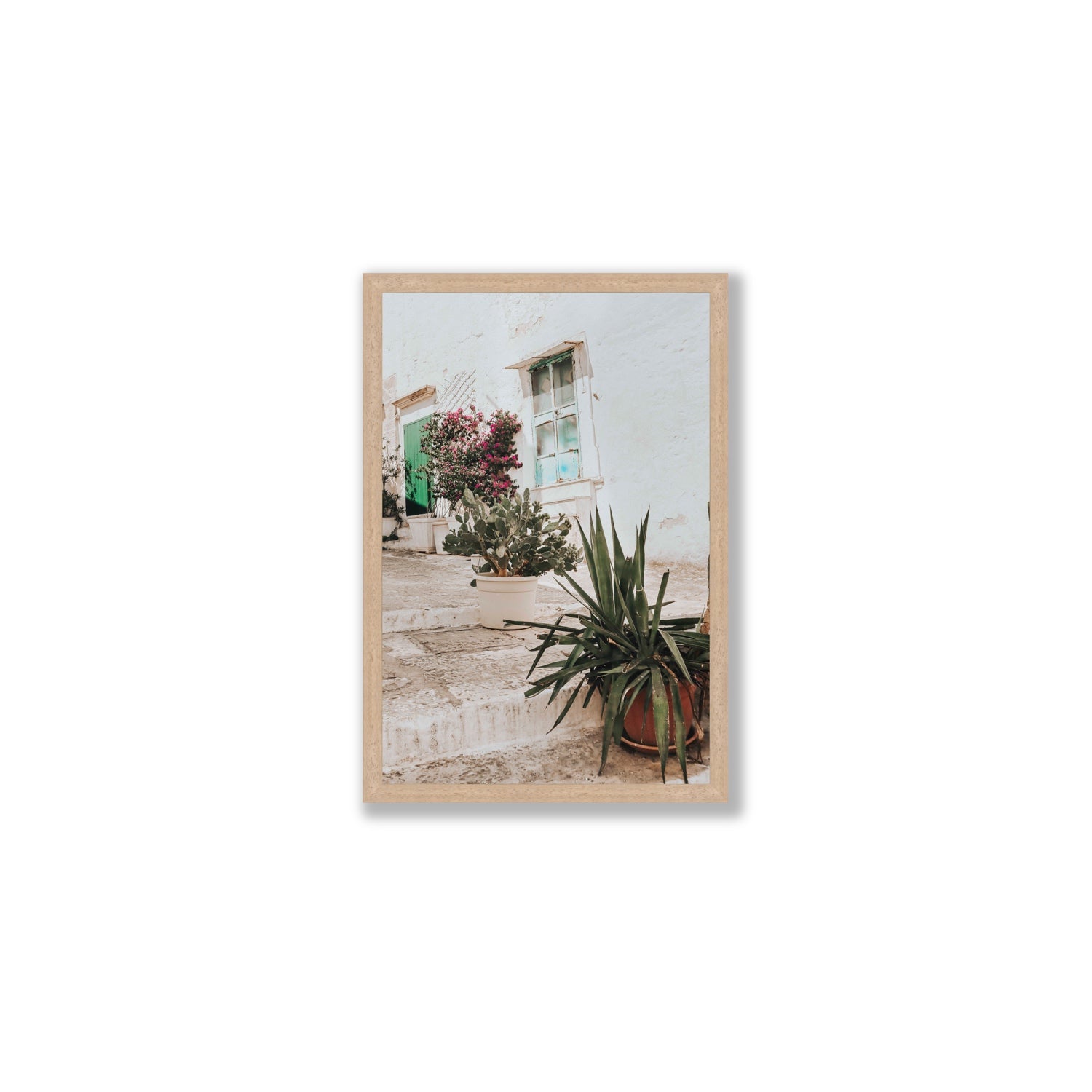 Giardino Segreto Puglia Ostuni wall art Medium full-bleed fine art print in natural oak frame