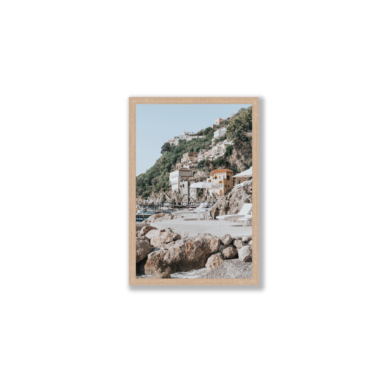 Dolce Coast Amalfi travel photography wall art medium full-bleed fine art print in natural oak frame