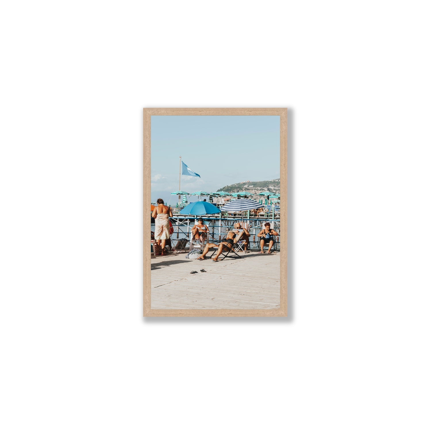 The Golden Years Sorrento Italian wall art Medium full-bleed fine art print in natural oak frame