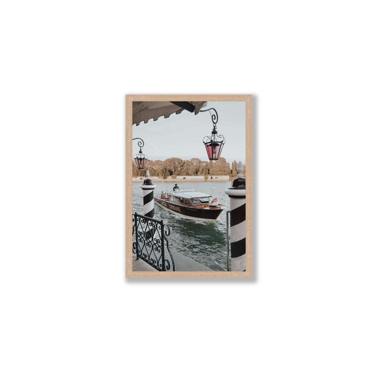 Taxi Shuttle Venice wall art Medium full-bleed fine art print in natural oak frame