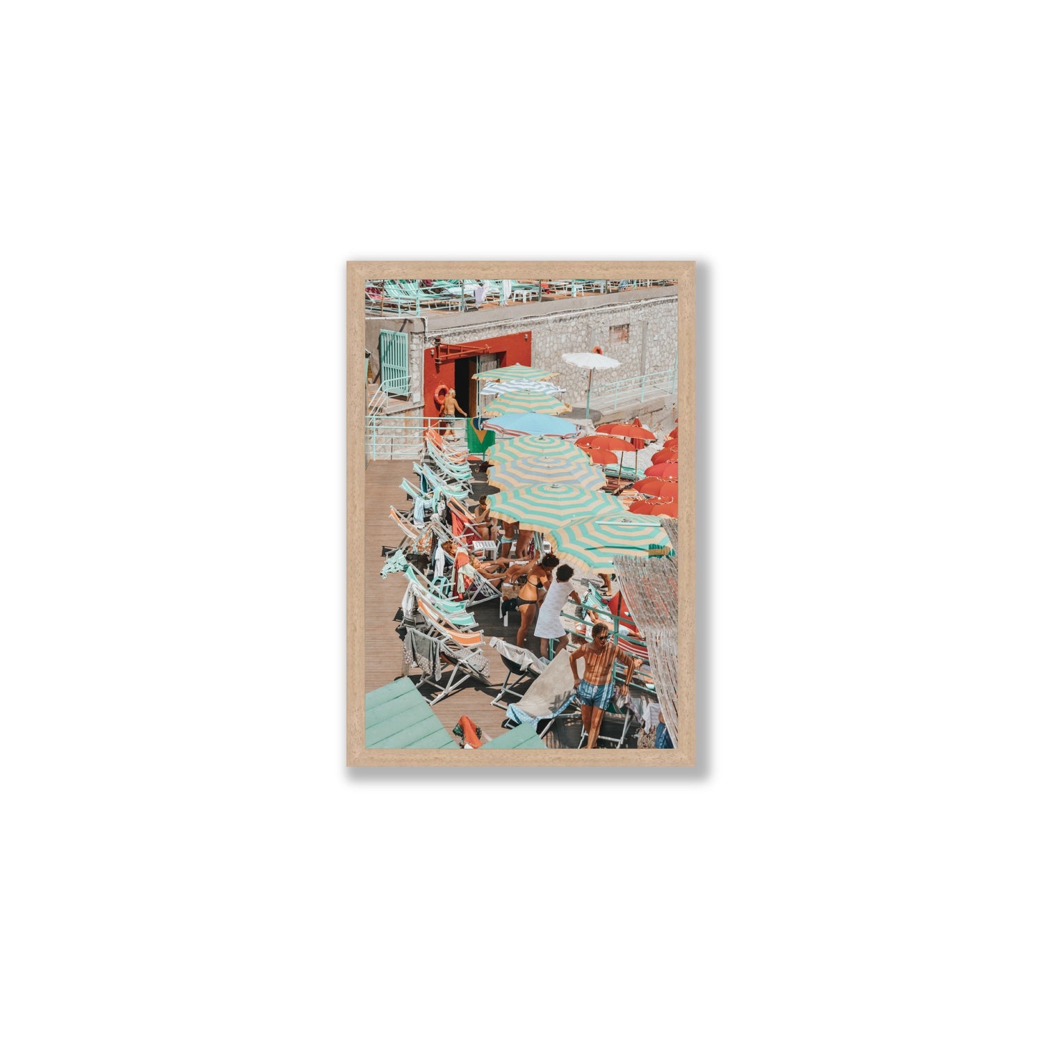 Colourful Canopy fine art print, Capri, Italy, Medium, Natural Oak Frame · Full Bleed, Fine Art Print