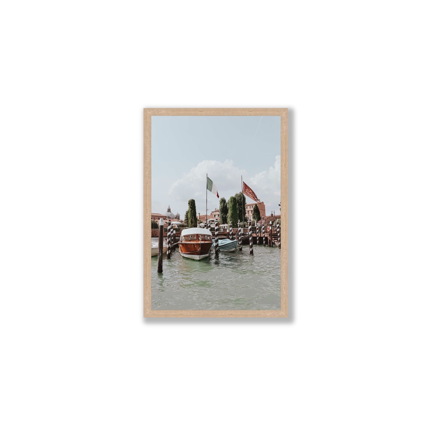 Cipriani Venice wall art Medium full-bleed fine art print in natural oak frame