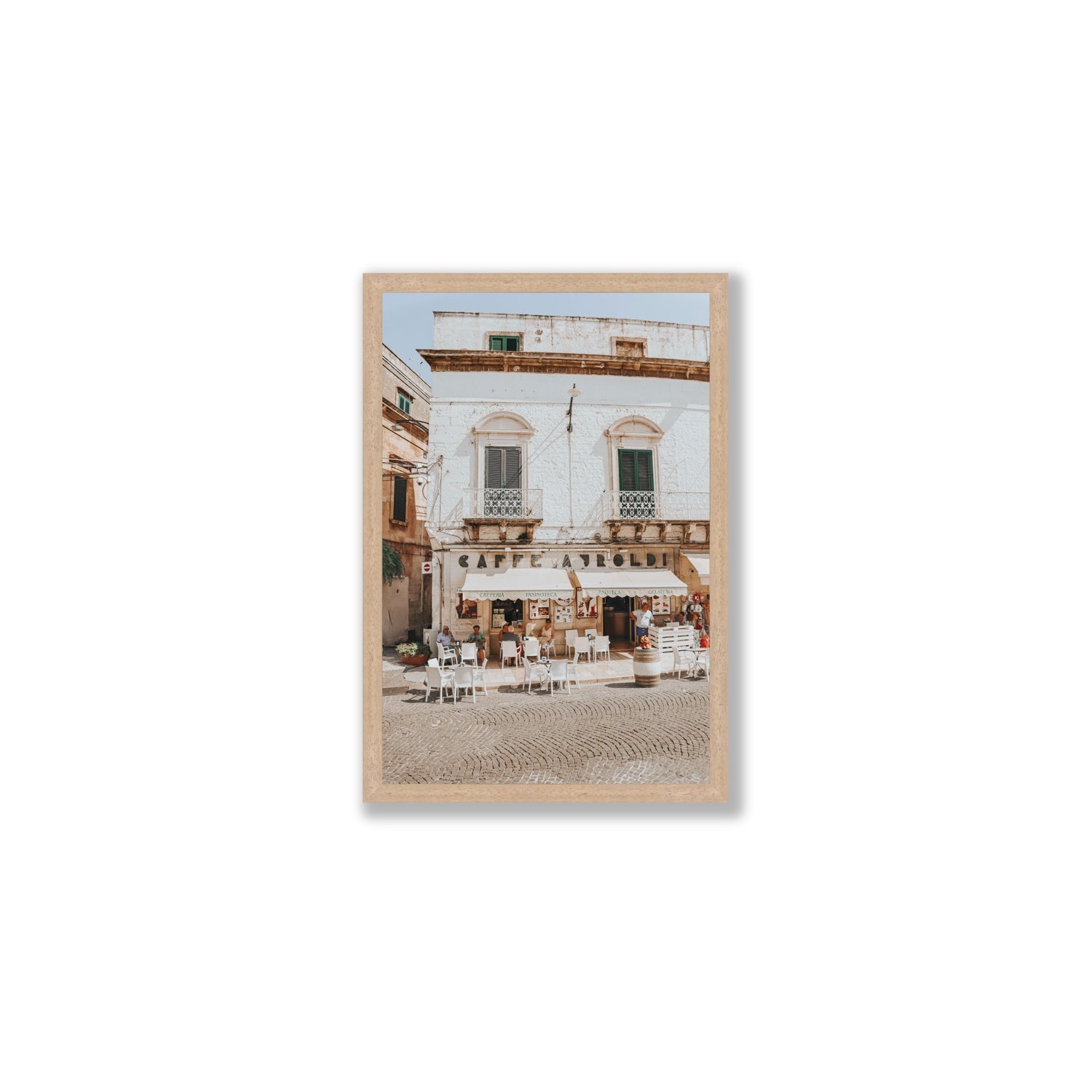 L'Ora di Pranzo Puglia L’Ora di Pranzo Italian art print Medium full-bleed fine art print in natural oak frame