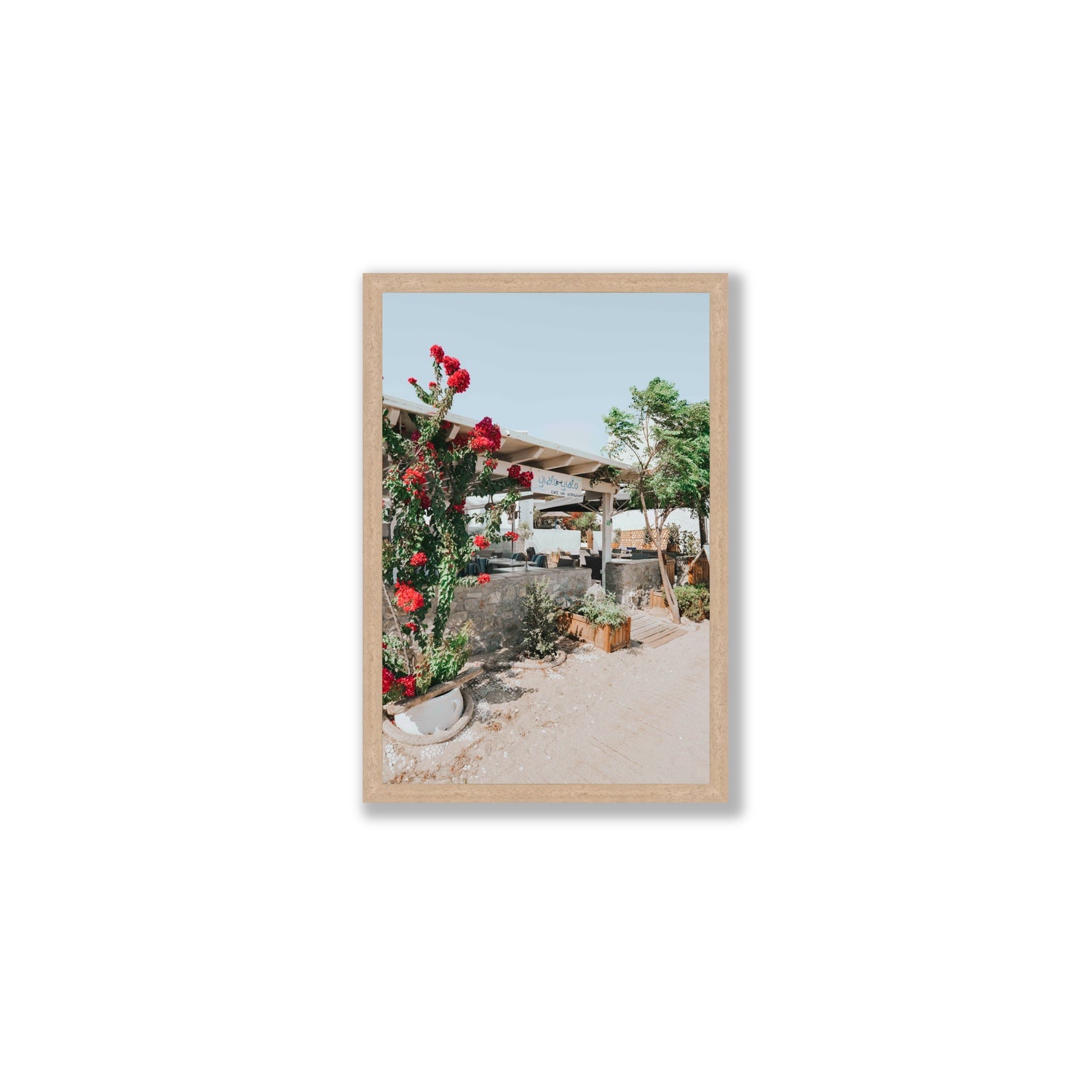 Yialo Yialo fine art print, Mykonos, Greece, Medium, Natural Oak Frame · Full Bleed, Fine Art Print