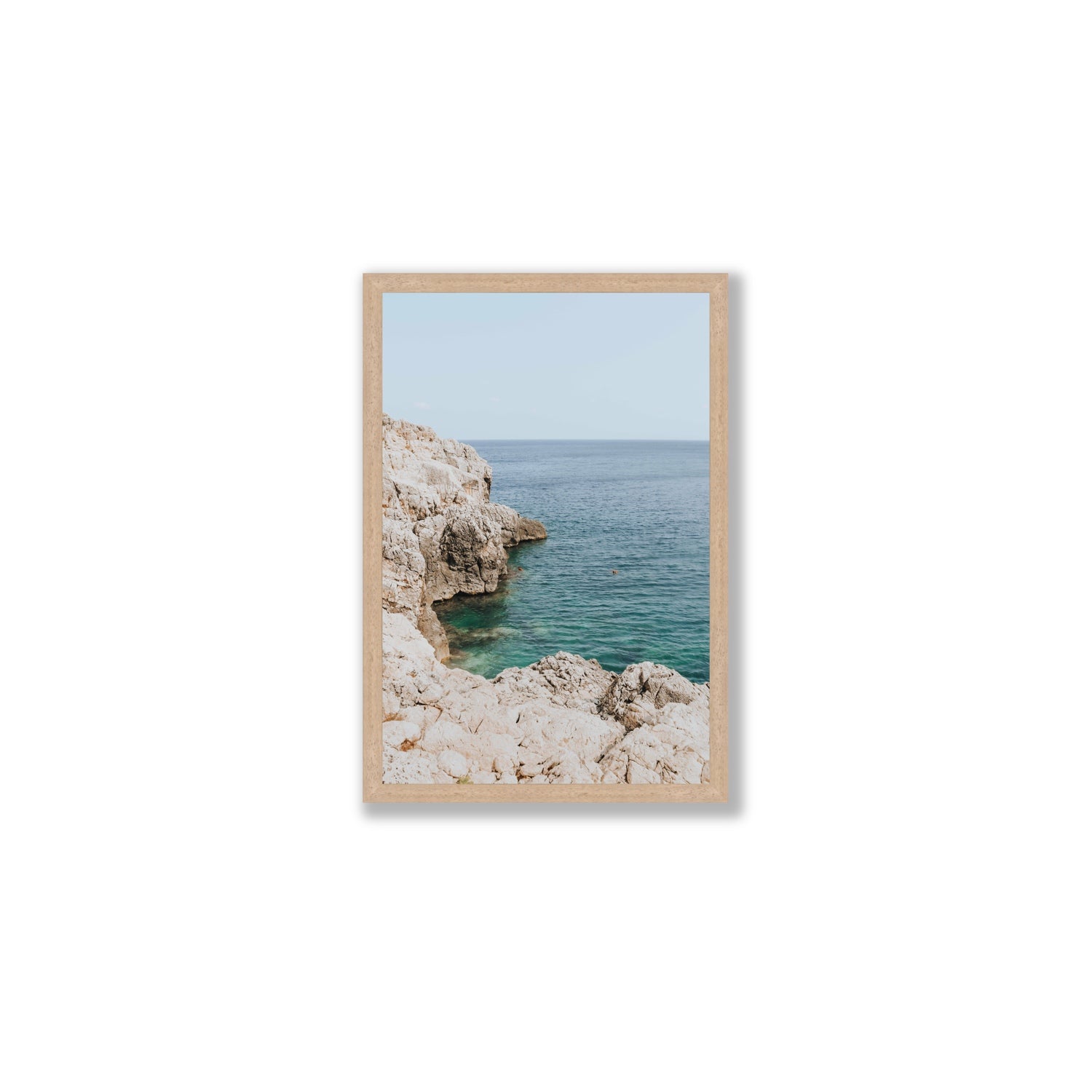 Healing Immersion Puglia Wall Mediterranean fine art print Medium full-bleed fine art print in natural oak frame