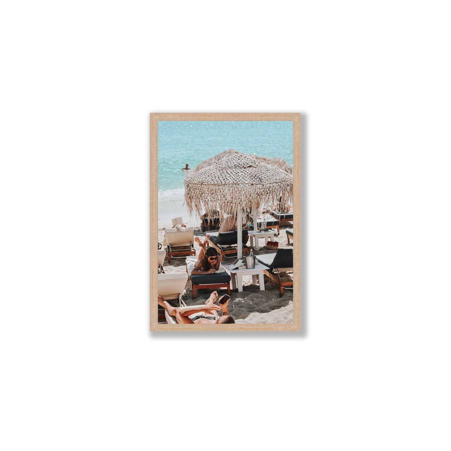 In The Zone Mykonos Greek island wall art Medium full-bleed fine art print in natural oak frame