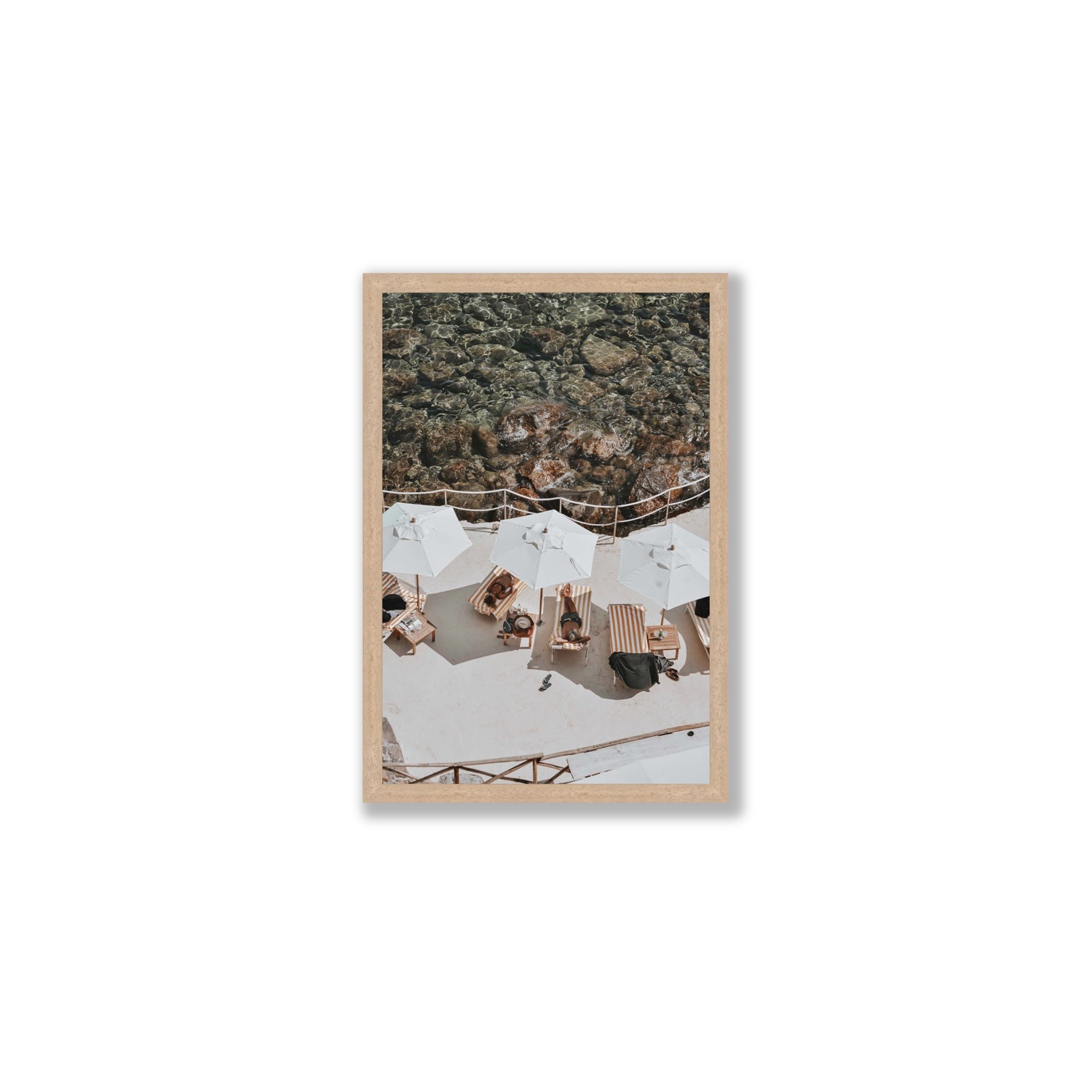 When Harry Met Sally Tuscany coastal wall art Medium full-bleed fine art print in natural oak frame
