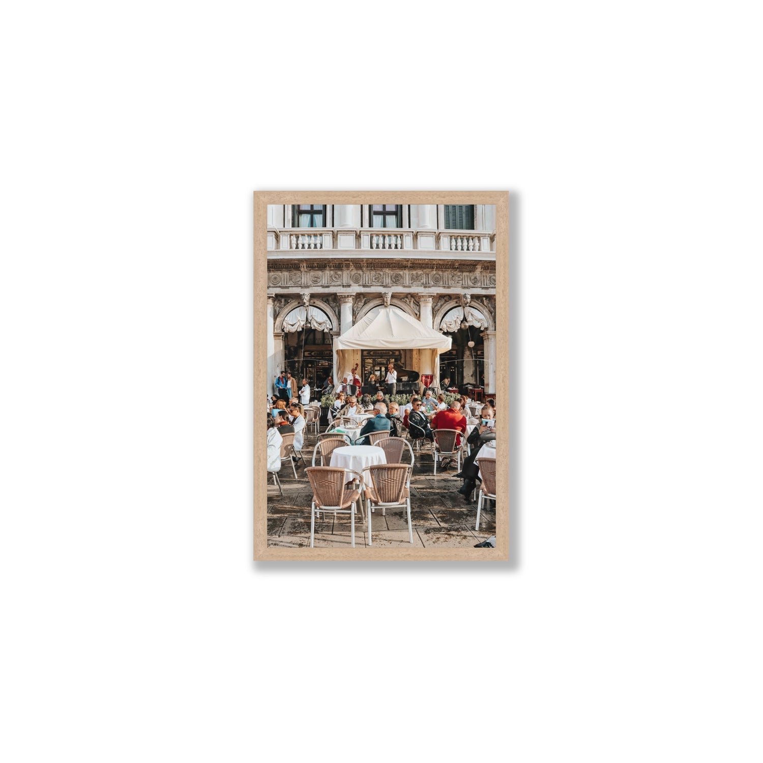 Piazza San Marco Venice Italian wall art Medium full-bleed fine art print in natural oak frame