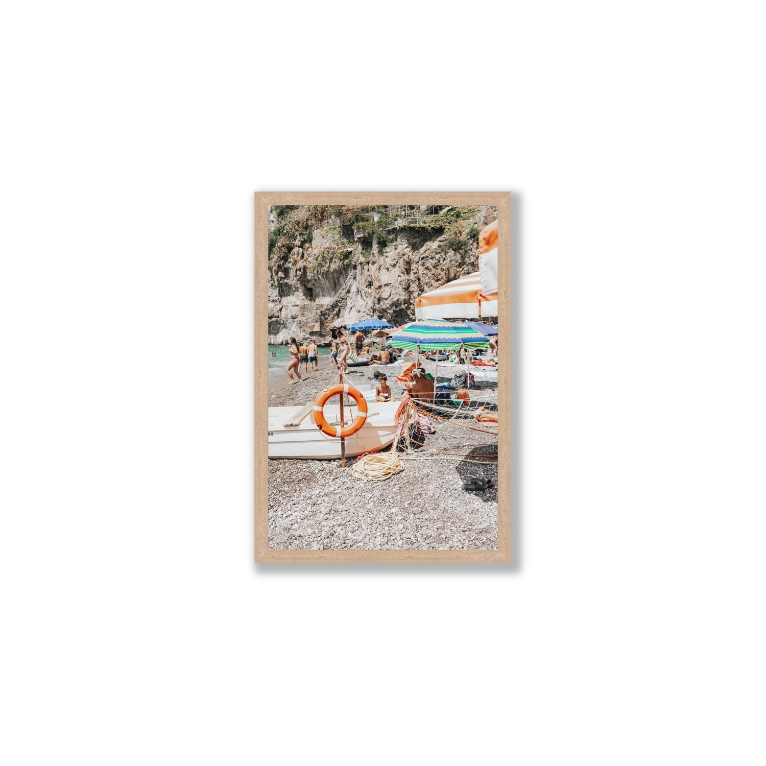 Il Ragazzo fine art print, Positano, Italy, Medium, Natural Oak Frame · Full Bleed, Fine Art Print