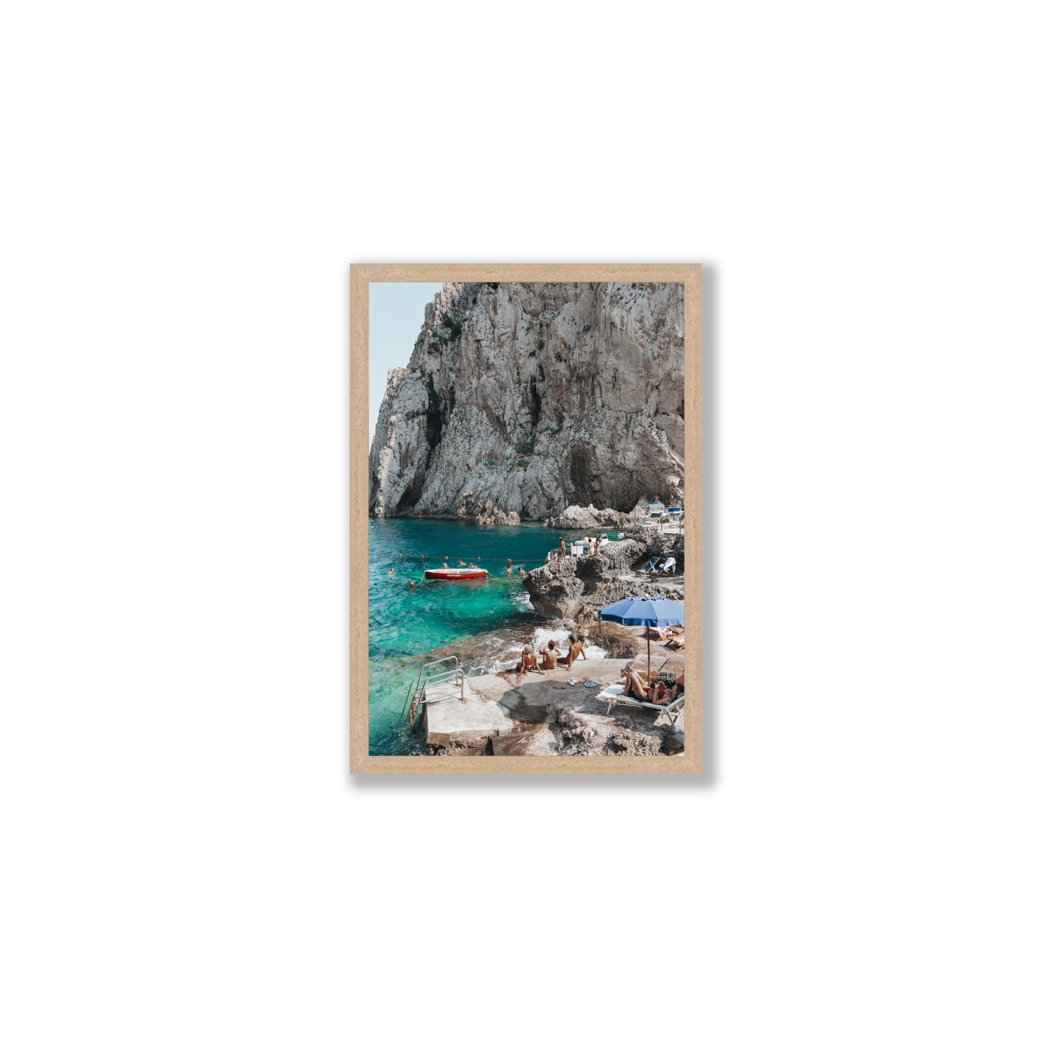 Tranquility fine art print, Capri, Italy, Medium, Natural Oak Frame · Full Bleed, Fine Art Print