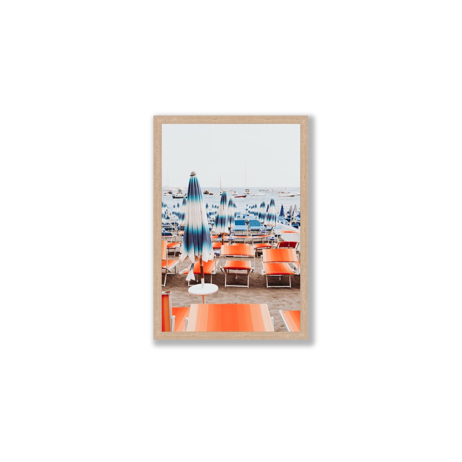 Orange Crush fine art print, Positano, Italy, Medium, Natural Oak Frame · Full Bleed, Fine Art Print