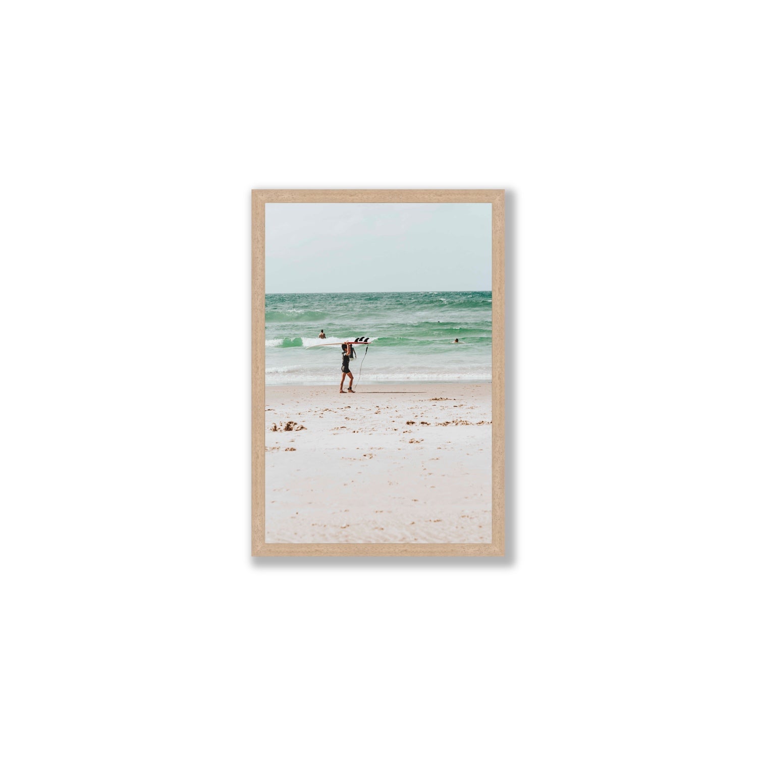 Grommet Byron Bay Surf coastal wall art Medium full-bleed fine art print in natural oak frame