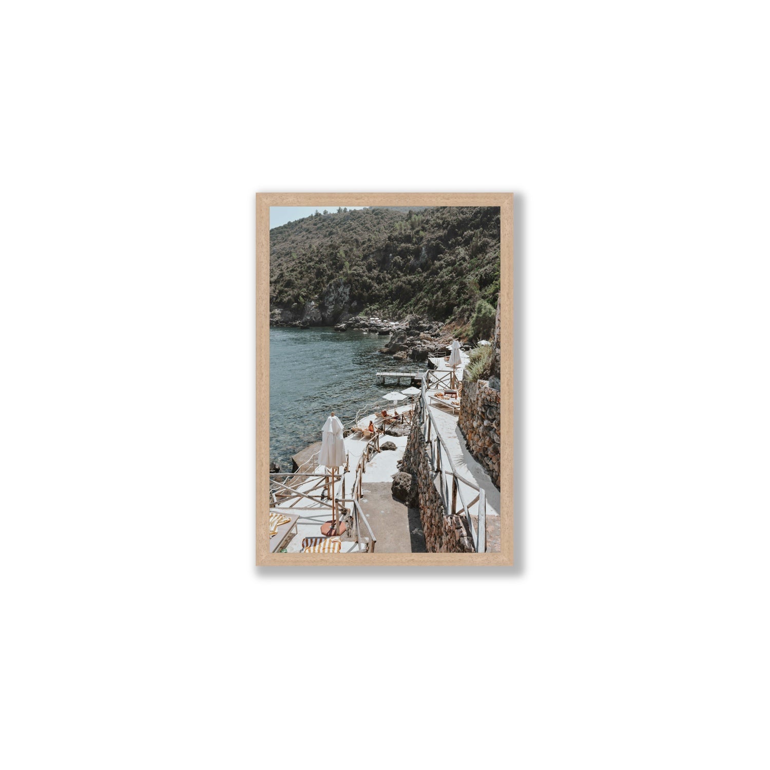 L'Estate Tuscany coastal Italian wall art Medium full-bleed fine art print in natural oak frame