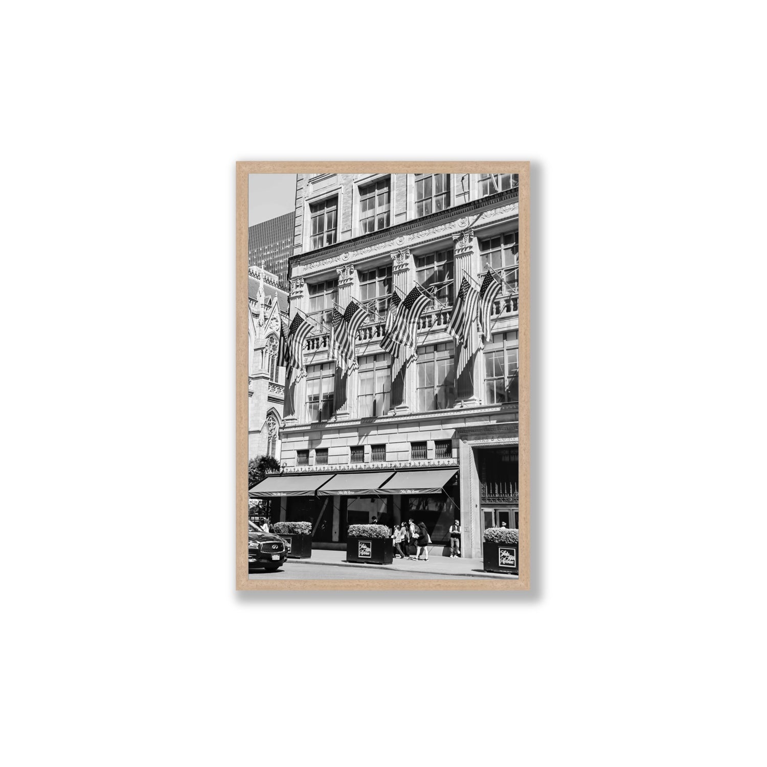 Luxury On Fifth fine art print, New York, United States, Large, Natural Oak Frame · Full Bleed, Fine Art Print