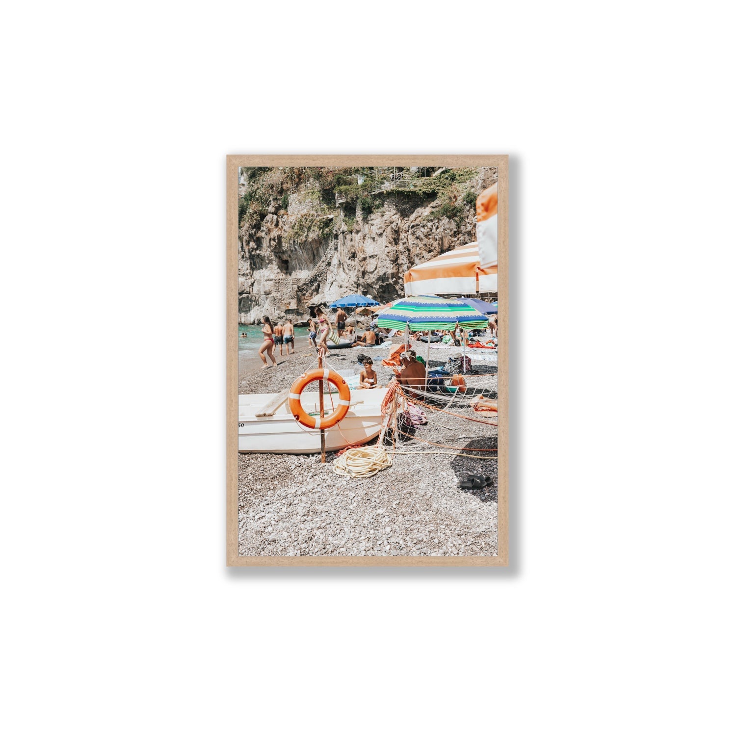 Il Ragazzo fine art print, Positano, Italy, Large, Natural Oak Frame · Full Bleed, Fine Art Print