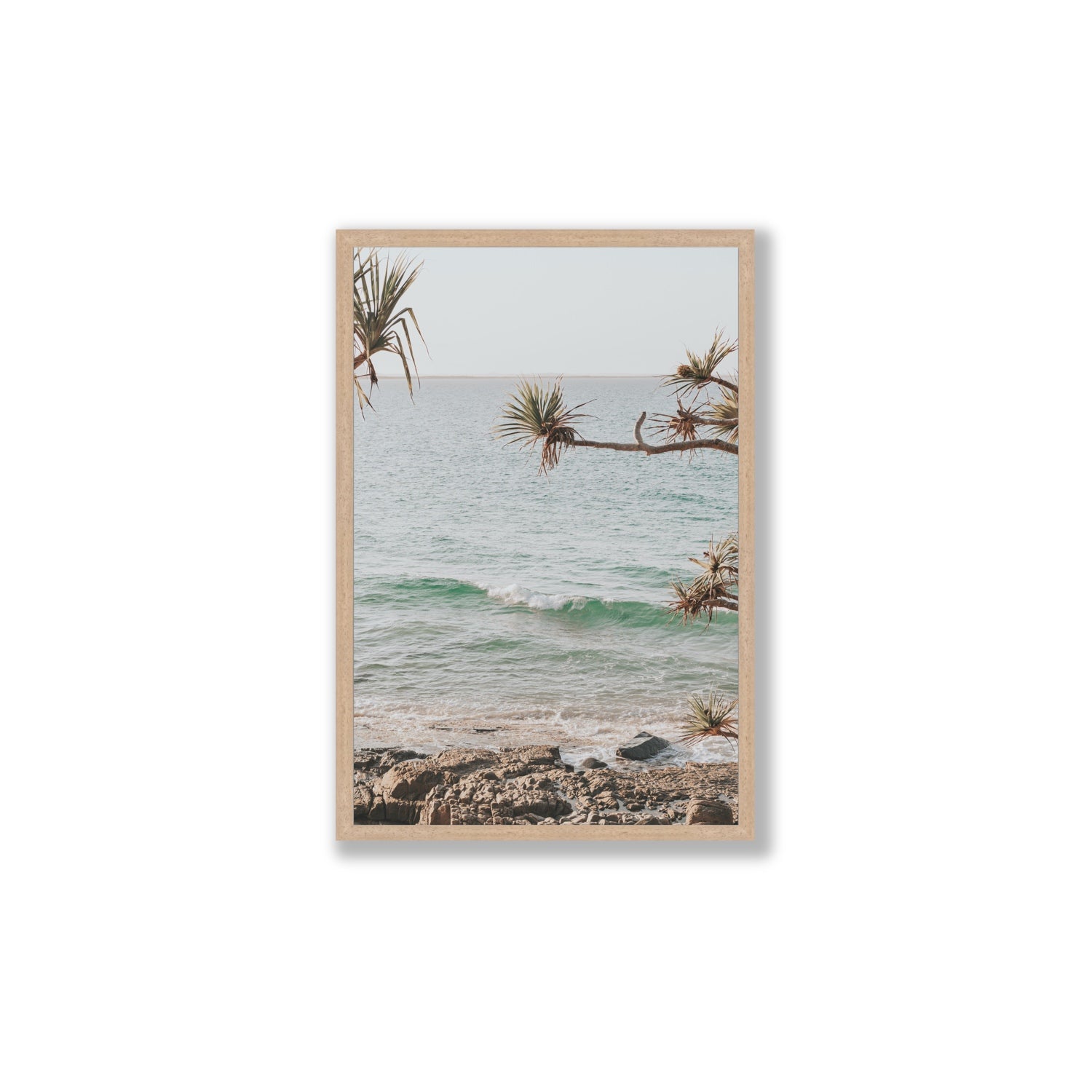 Good Vibrations fine art print, Noosa, Australia, coastal scenes artwork, Large, Natural Oak Frame · Full Bleed, Fine Art Print