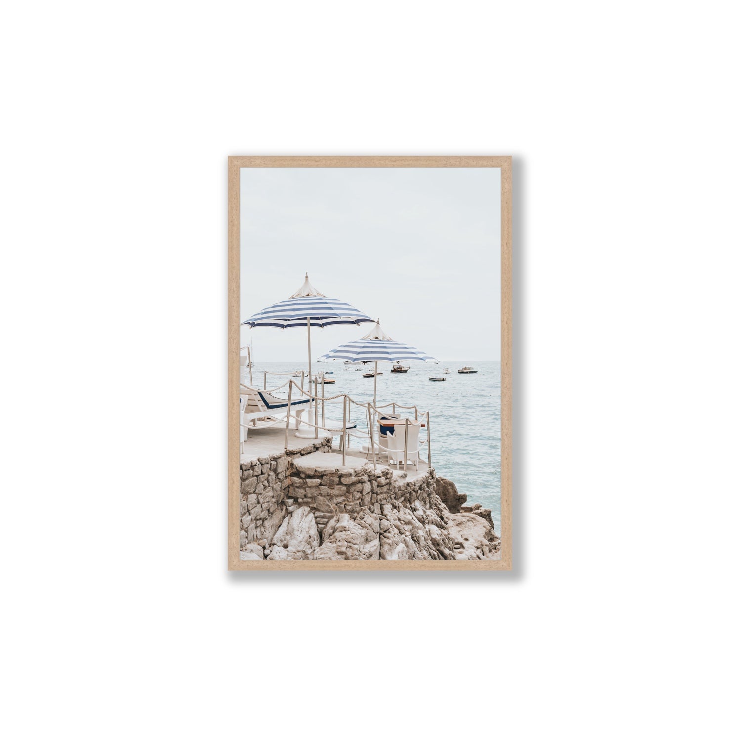 La Scogliera fine art print, Positano, Italy, Large, Natural Oak Frame · Full Bleed, Fine Art Print