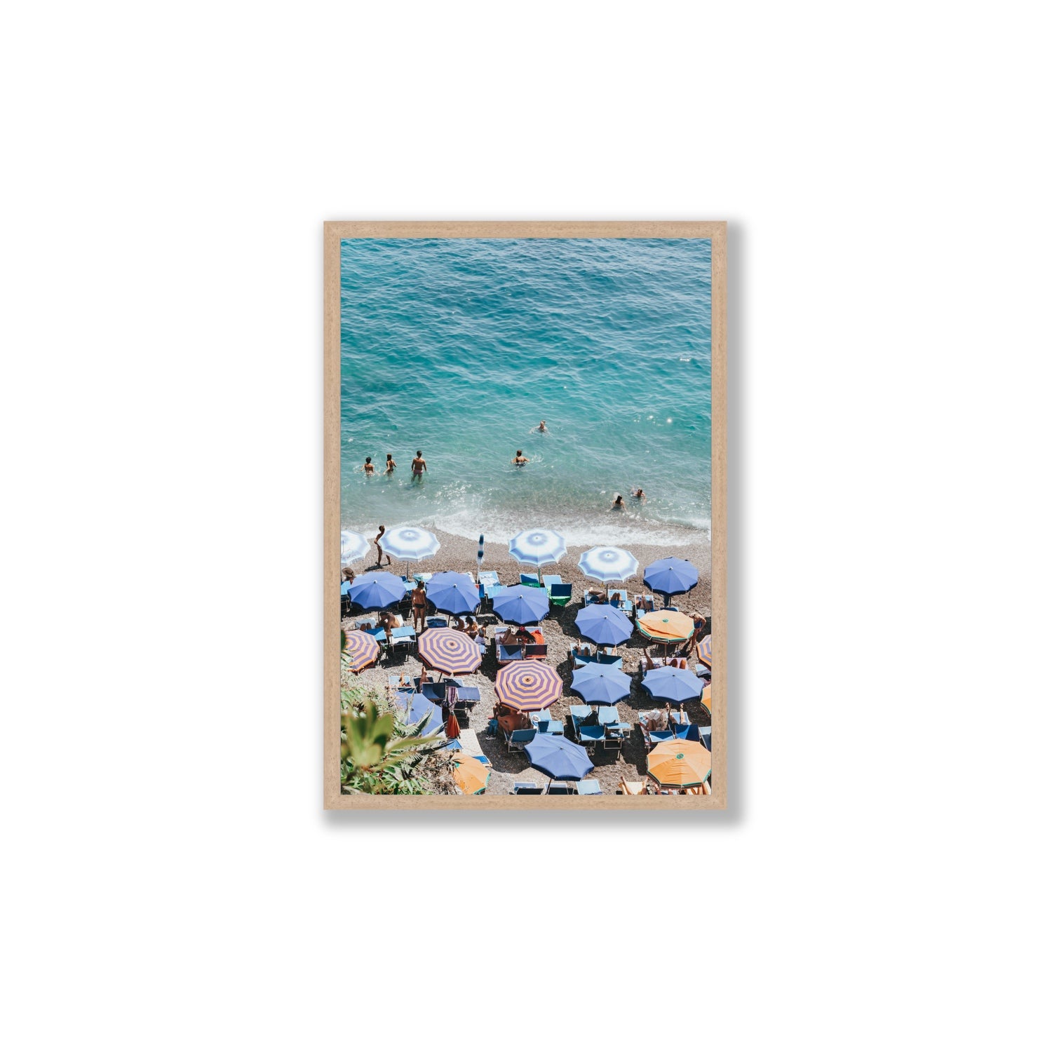 Paradise Beach fine art print, Positano, Italy, Large, Natural Oak Frame · Full Bleed, Fine Art Print