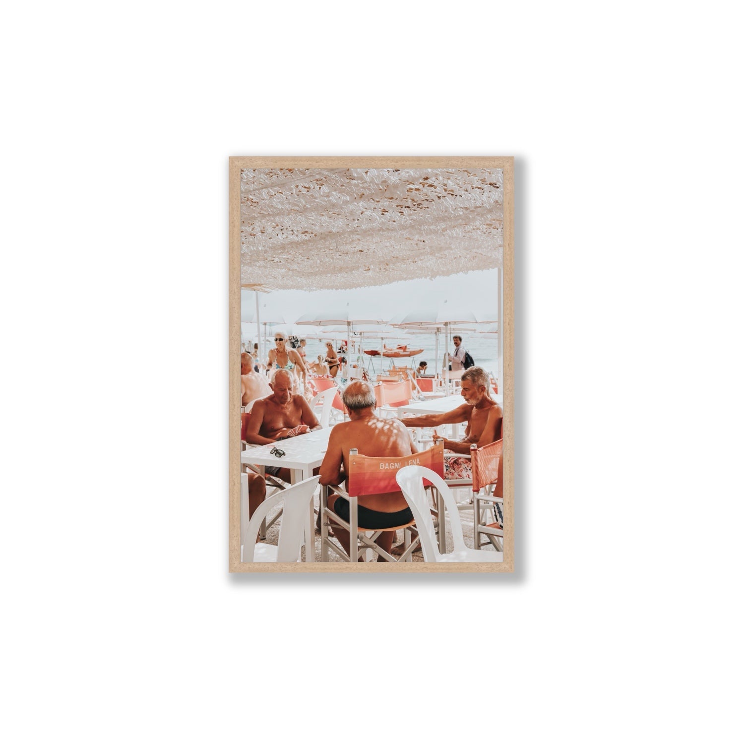 The Players fine art print, Alassio, Italy, Large, Natural Oak Frame · Full Bleed, Fine Art Print