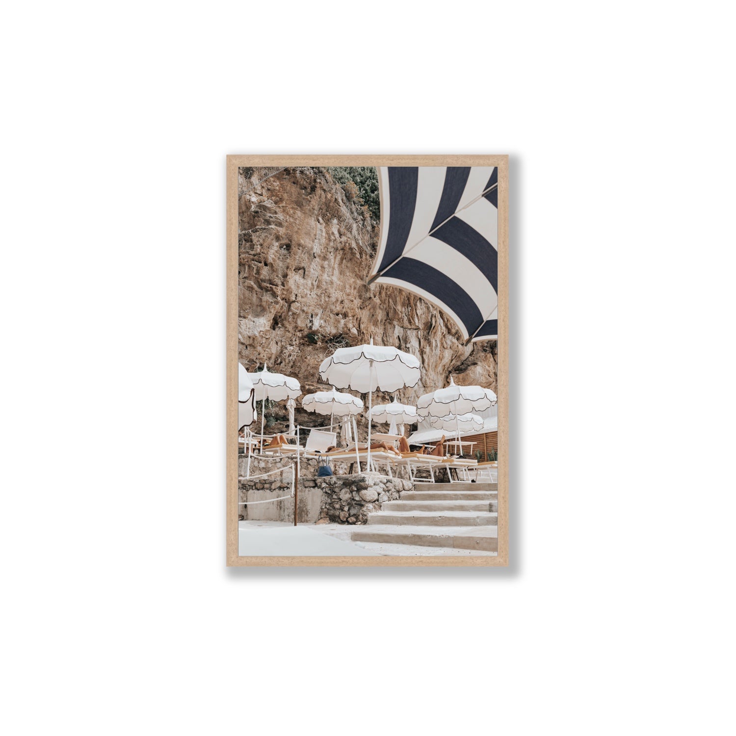 Rocky Refuge fine art print, Positano, Italy, Large, Natural Oak Frame · Full Bleed, Fine Art Print