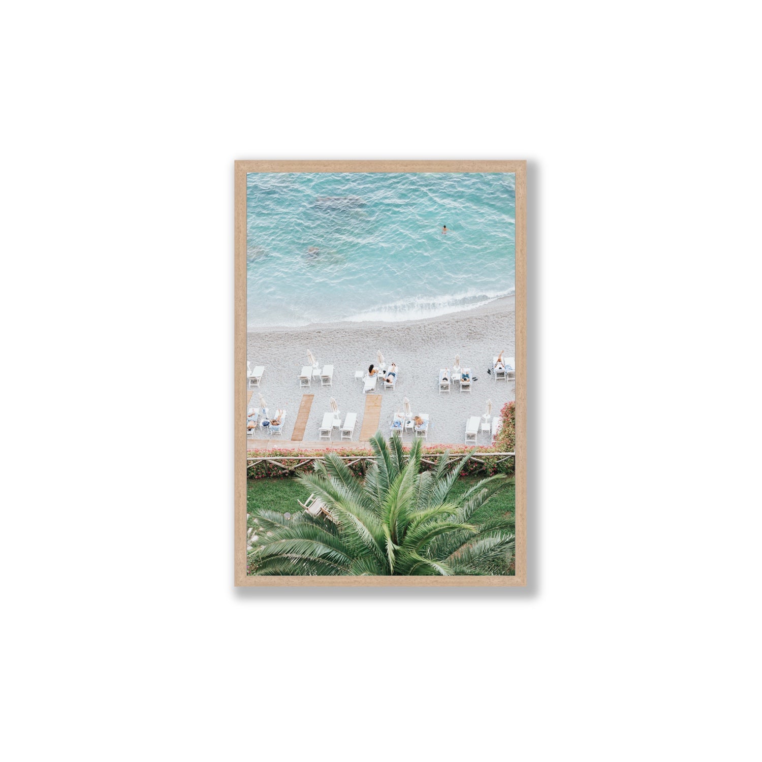 Paradiso Amalfi Mediterranean wall art Large full-bleed fine art print in natural oak frame