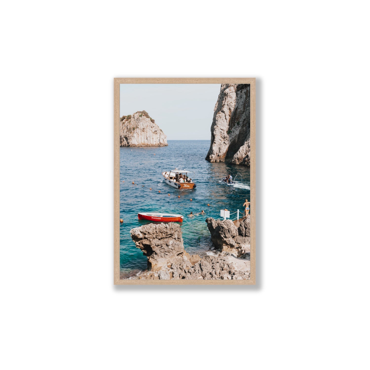 Set Sail fine art print, Capri, Italy, Large, Natural Oak Frame · Full Bleed, Fine Art Print