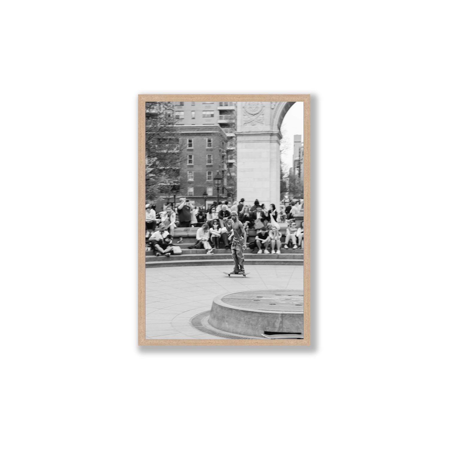 Parkside Pirouettes New York NYC Black & White wall art Large full-bleed fine art print in natural oak frame