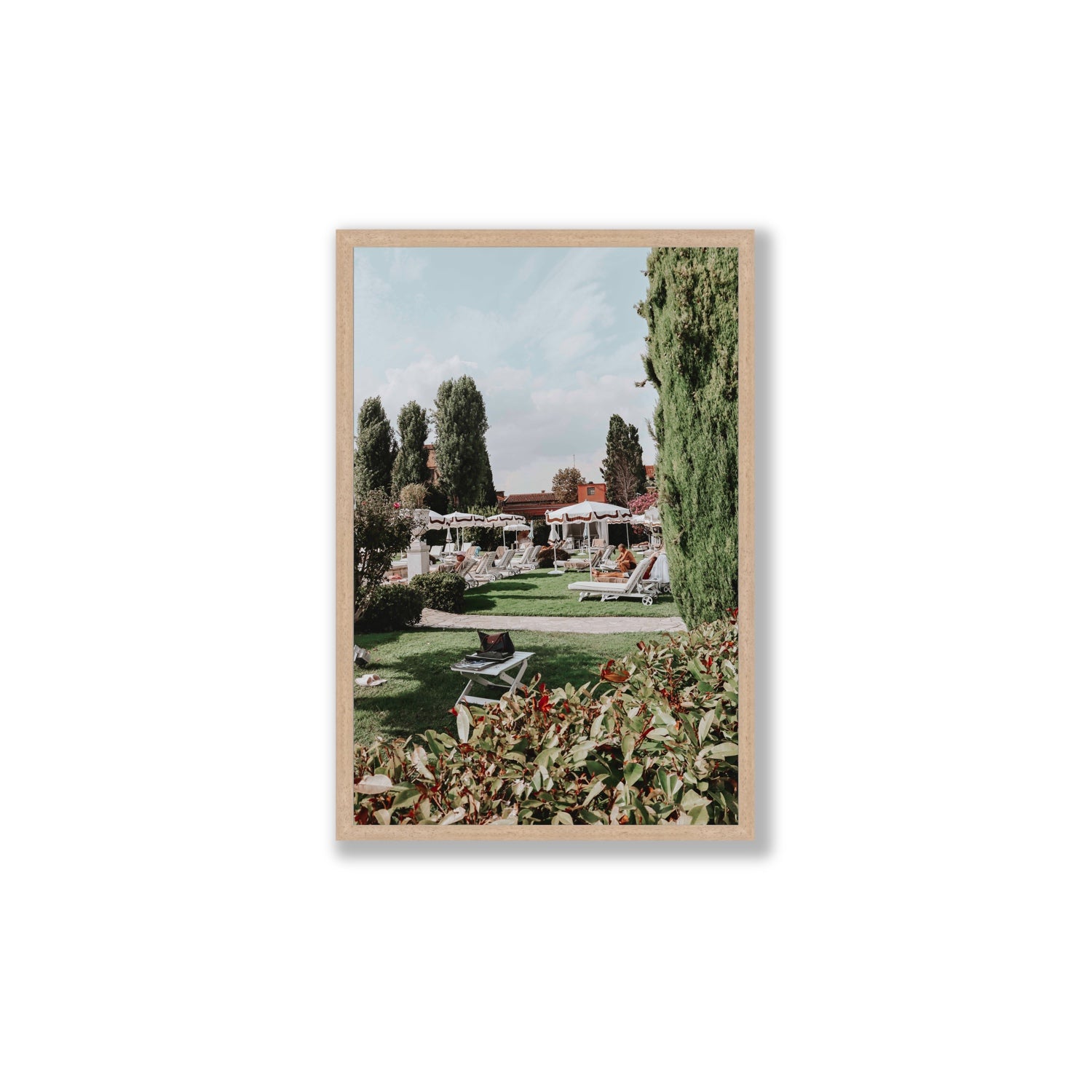 Private Serenity Venice Italian wall art Large full-bleed fine art print in natural oak frame