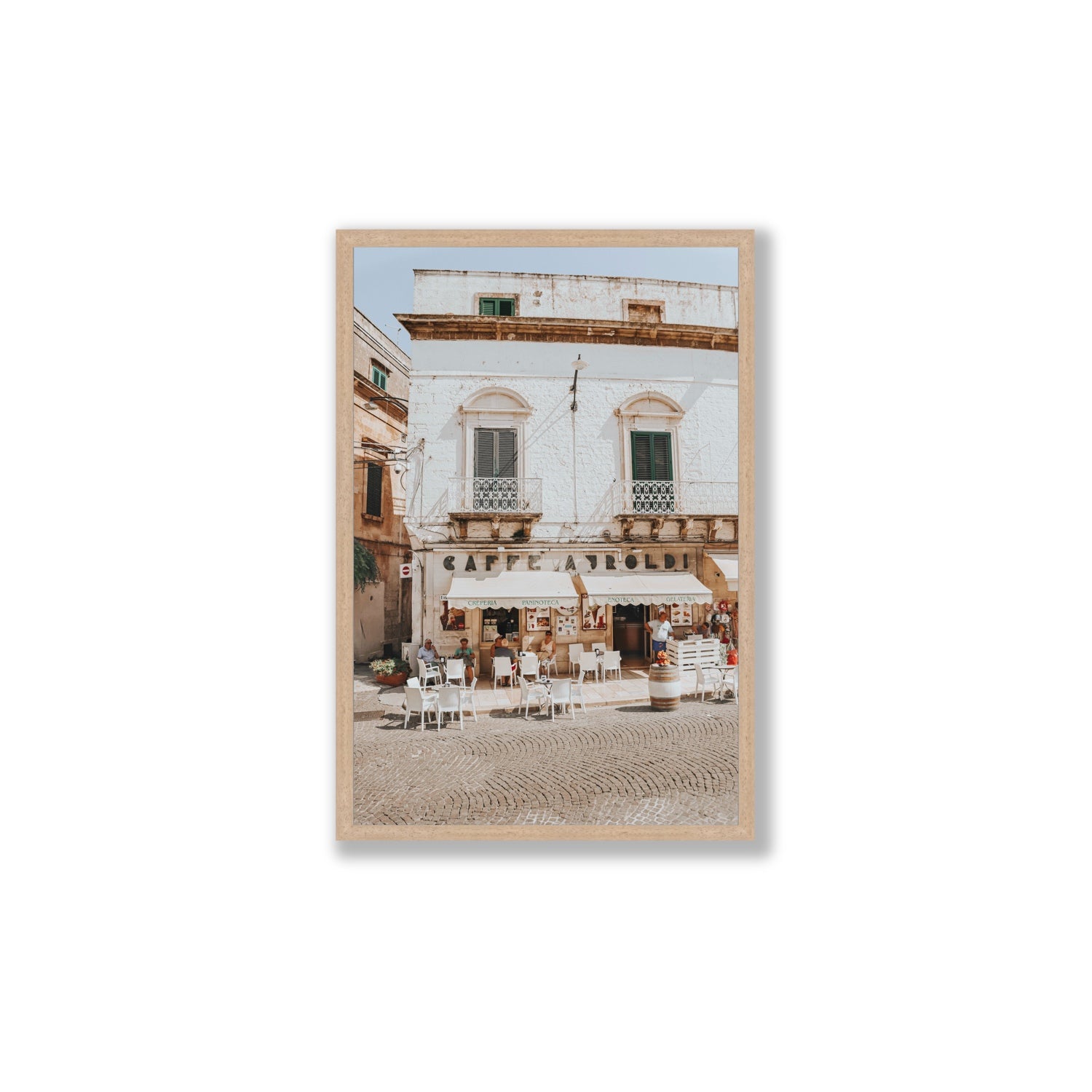 L'Ora di Pranzo Puglia L’Ora di Pranzo Italian art print Large full-bleed fine art print in natural oak frame