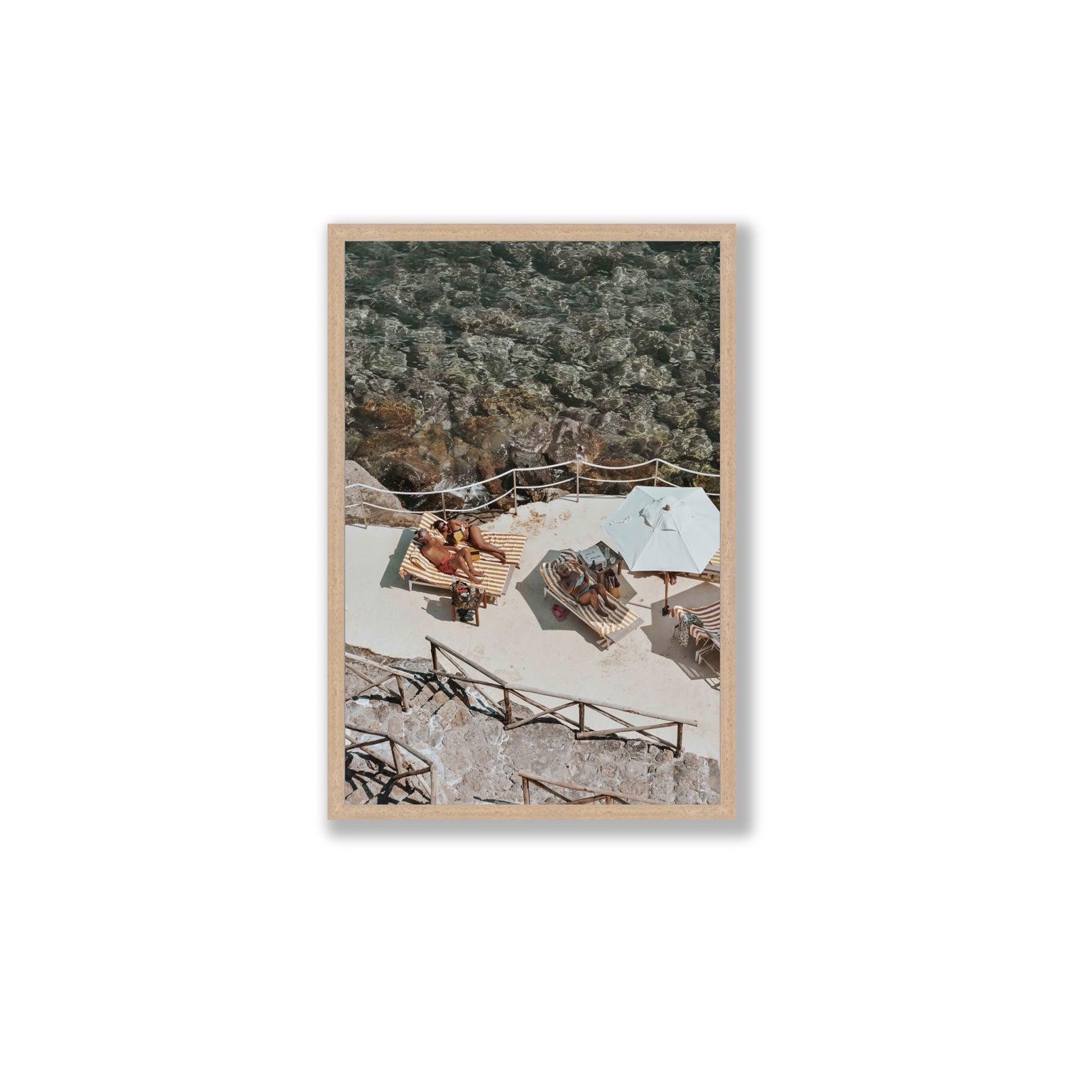Lounge Lizards Tuscany Italian decor wall art Large full-bleed fine art print in natural oak frame