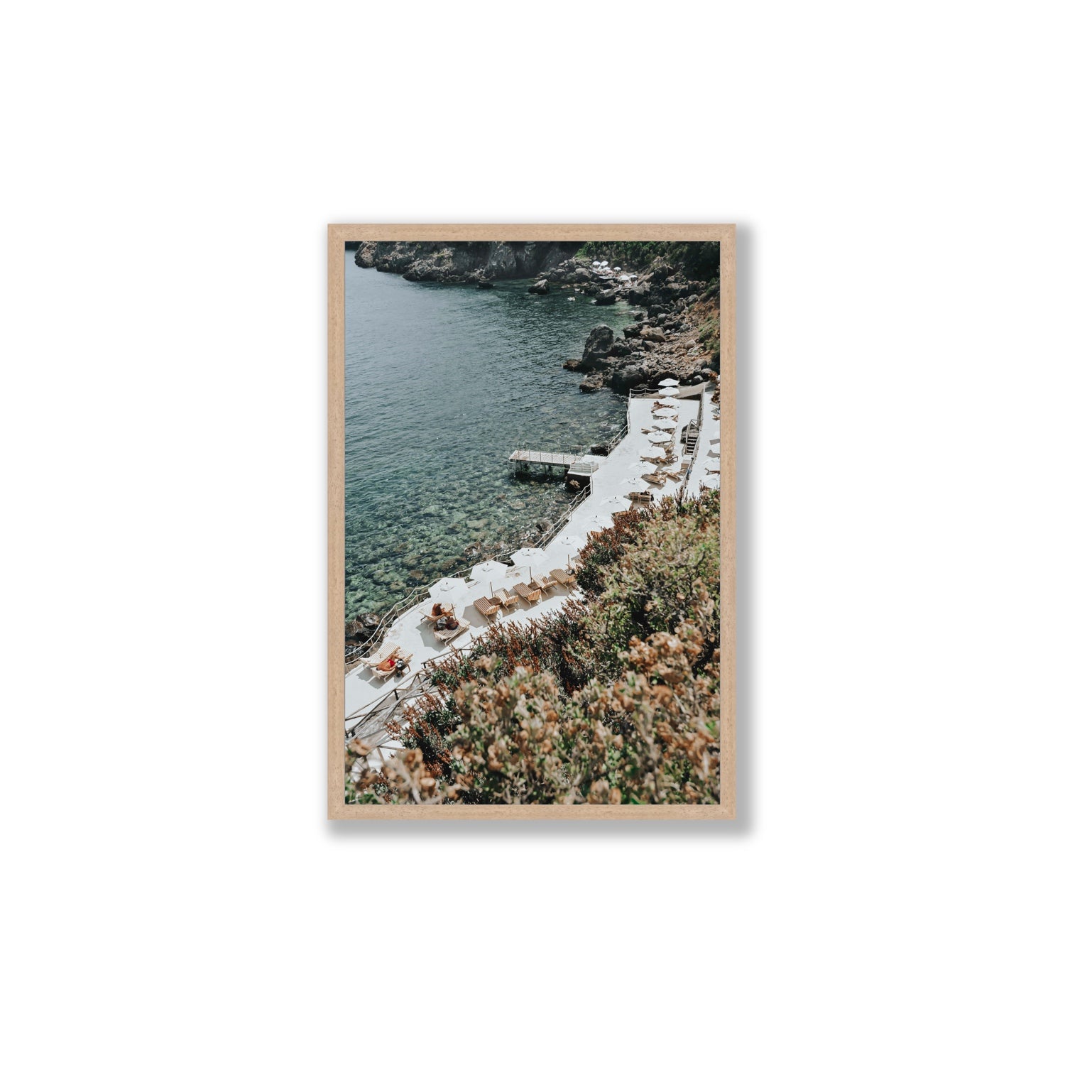 Go Beyond The Postcard Tuscany coastal wall art Large full-bleed fine art print in natural oak frame