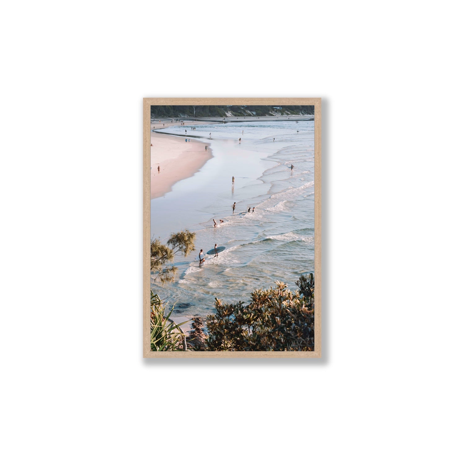 Healing Waters fine art print, Byron Bay, Australia, Large, Natural Oak Frame · Full Bleed, Fine Art Print
