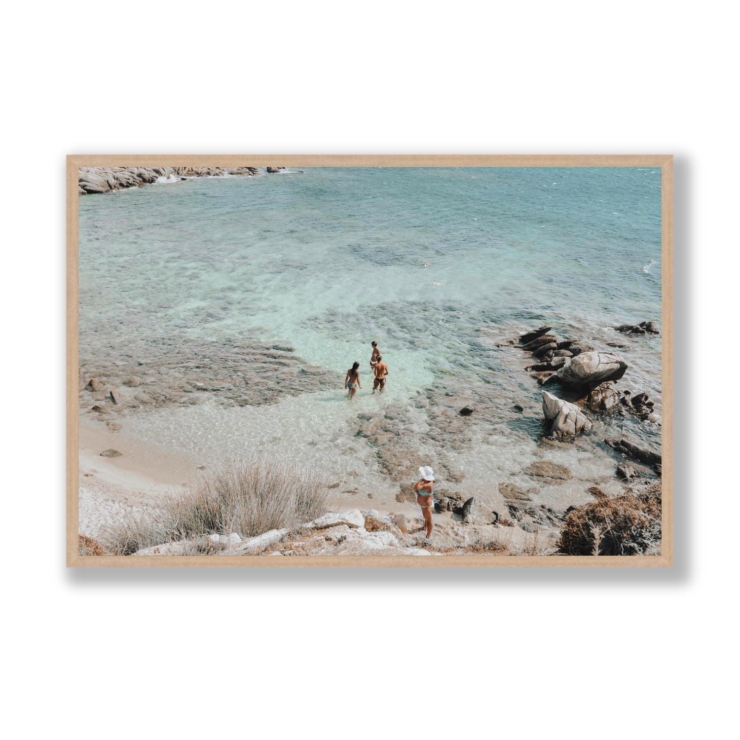 Easy On The Eyes Mykonos Greek island wall art Statement full-bleed fine art print in natural oak frame