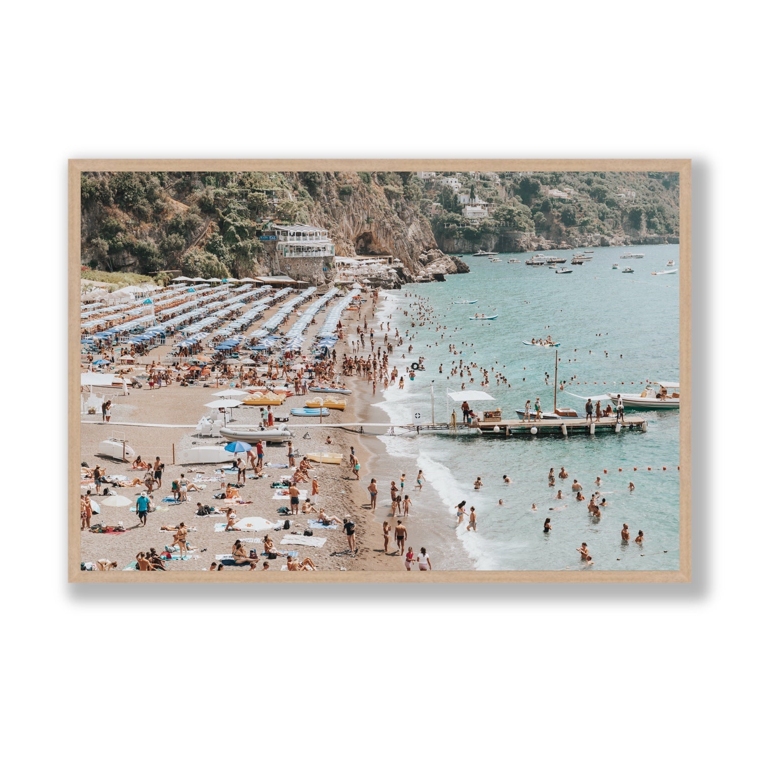 Vista Costiera fine art print, Positano, Italy, Statement, Natural Oak Frame · Full Bleed, Fine Art Print