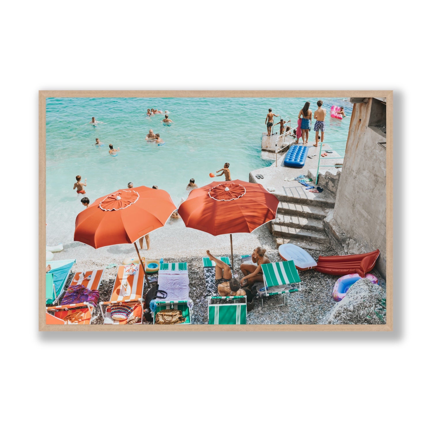 Water Wonderland fine art print, Capri, Italy, Statement, Natural Oak Frame · Full Bleed, Fine Art Print