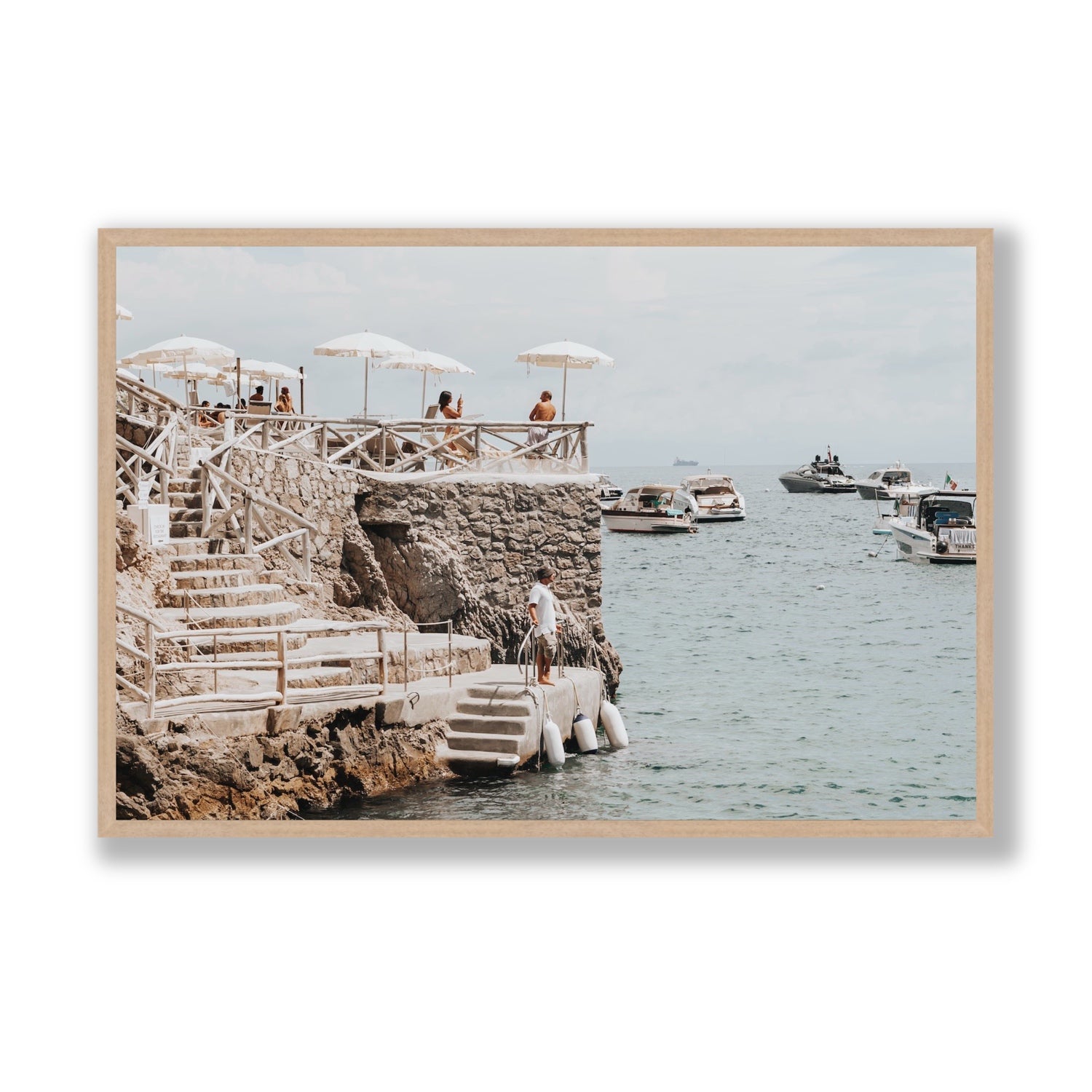 Conca Del Sogno fine art print, Nerano, Italy, Statement, Natural Oak Frame · Full Bleed, Fine Art Print