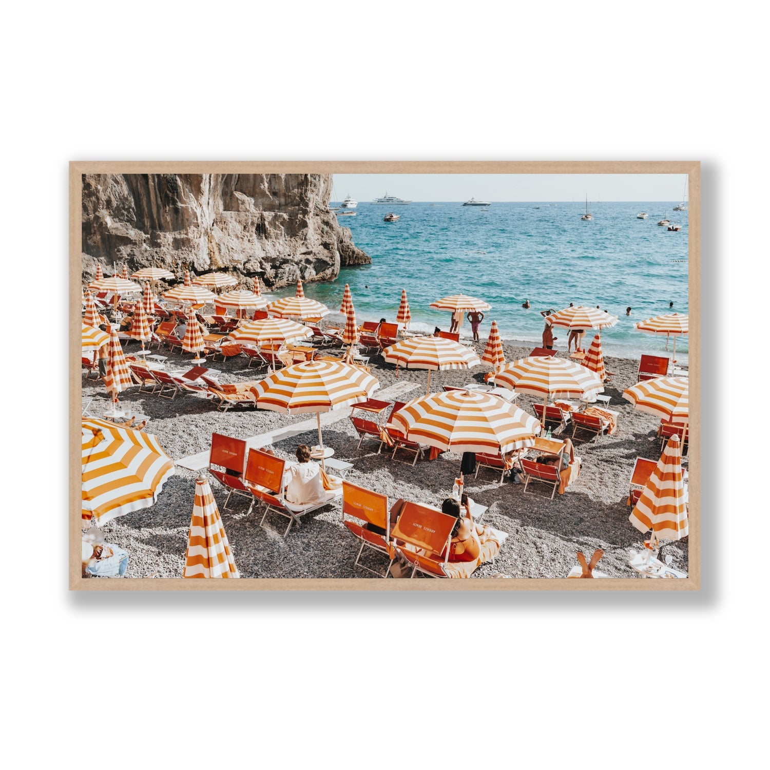 Mango Sorbet fine art print, Positano, Italy, Statement, Natural Oak Frame · Full Bleed, Fine Art Print