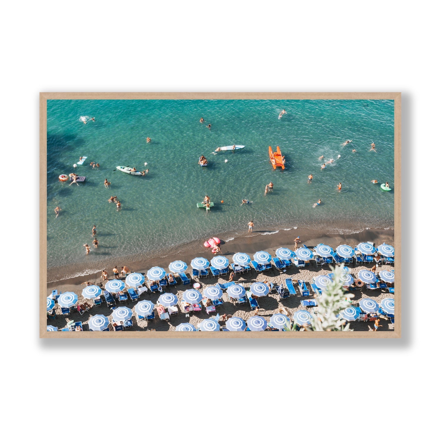 The Sea of Tranquility fine art print, Sorrento, Italy, Statement, Natural Oak Frame · Full Bleed, Fine Art Print