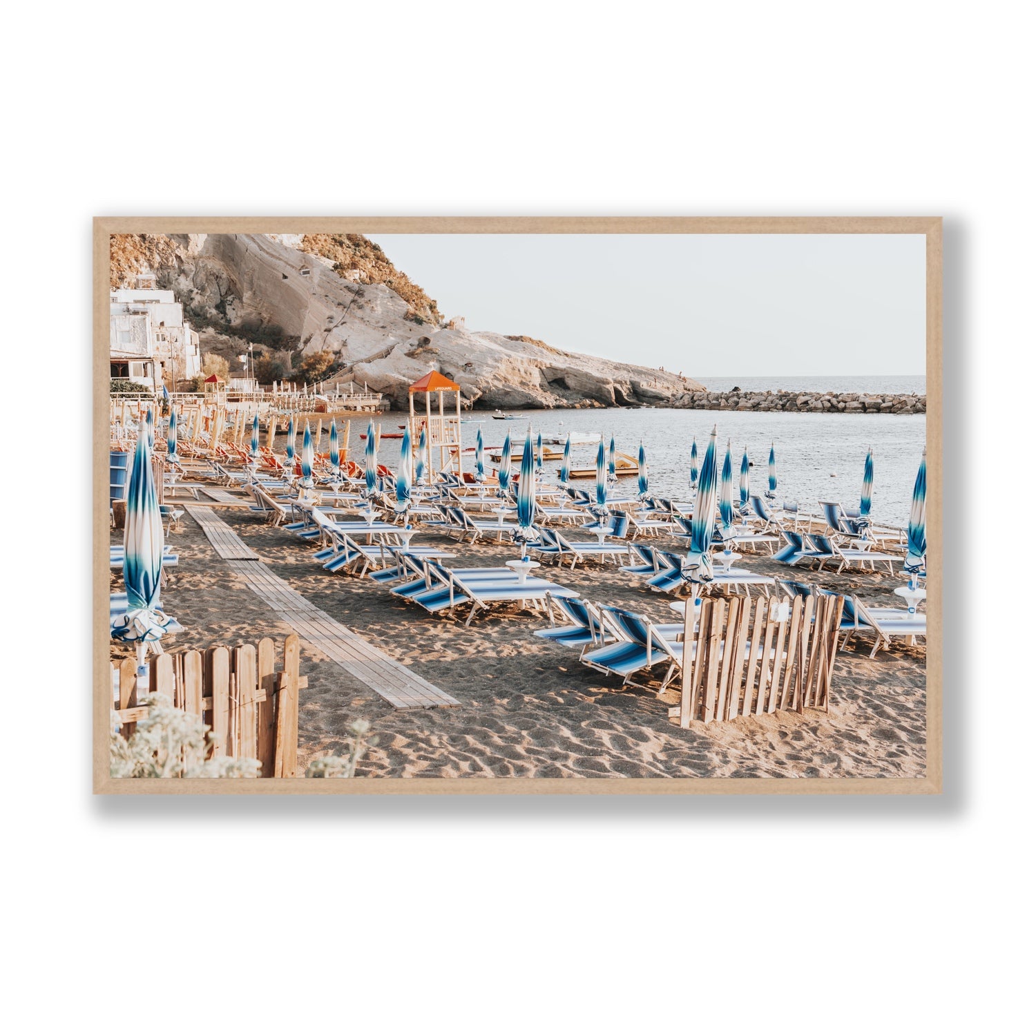 Sandy Daydreams fine art print, Ischia, Italy, Statement, Natural Oak Frame · Full Bleed, Fine Art Print