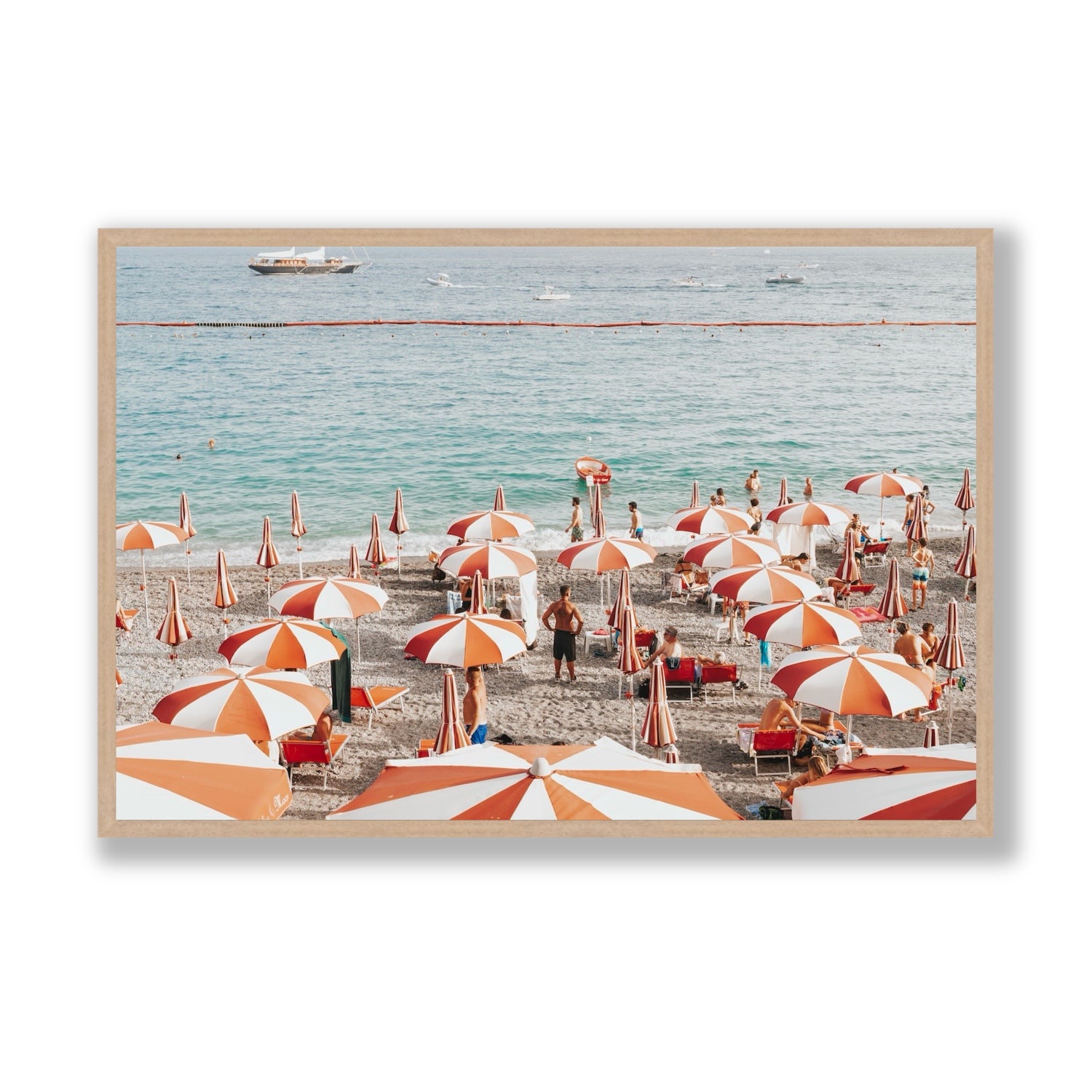 That's Amore Amalfi Mediterranean wall art Statement full-bleed fine art print in natural oak frame