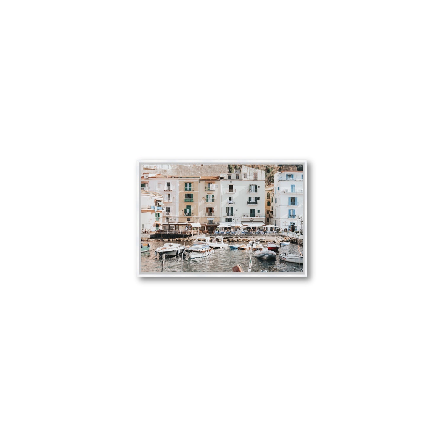 L'Insenatura fine art print, Sorrento, Italy, Small, White Float Frame, Fine Art Canvas