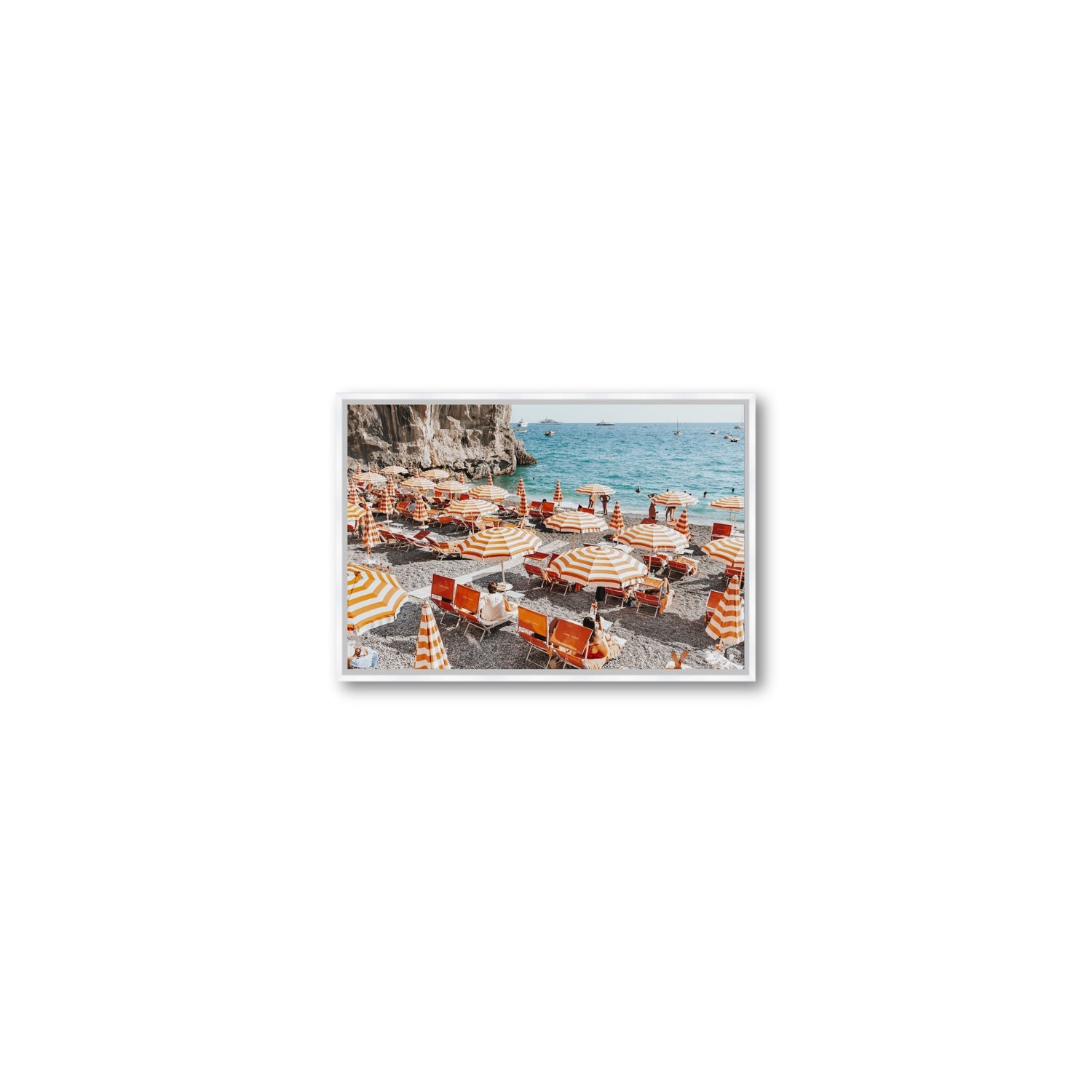Mango Sorbet fine art print, Positano, Italy, Small, White Float Frame, Fine Art Canvas