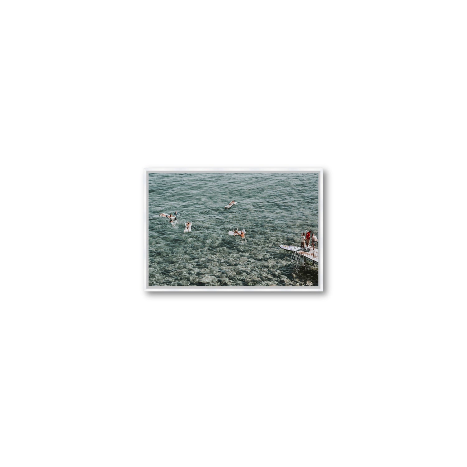 Having A Whale Of A Time Tuscany coastal wall art Small fine art canvas in white float frame