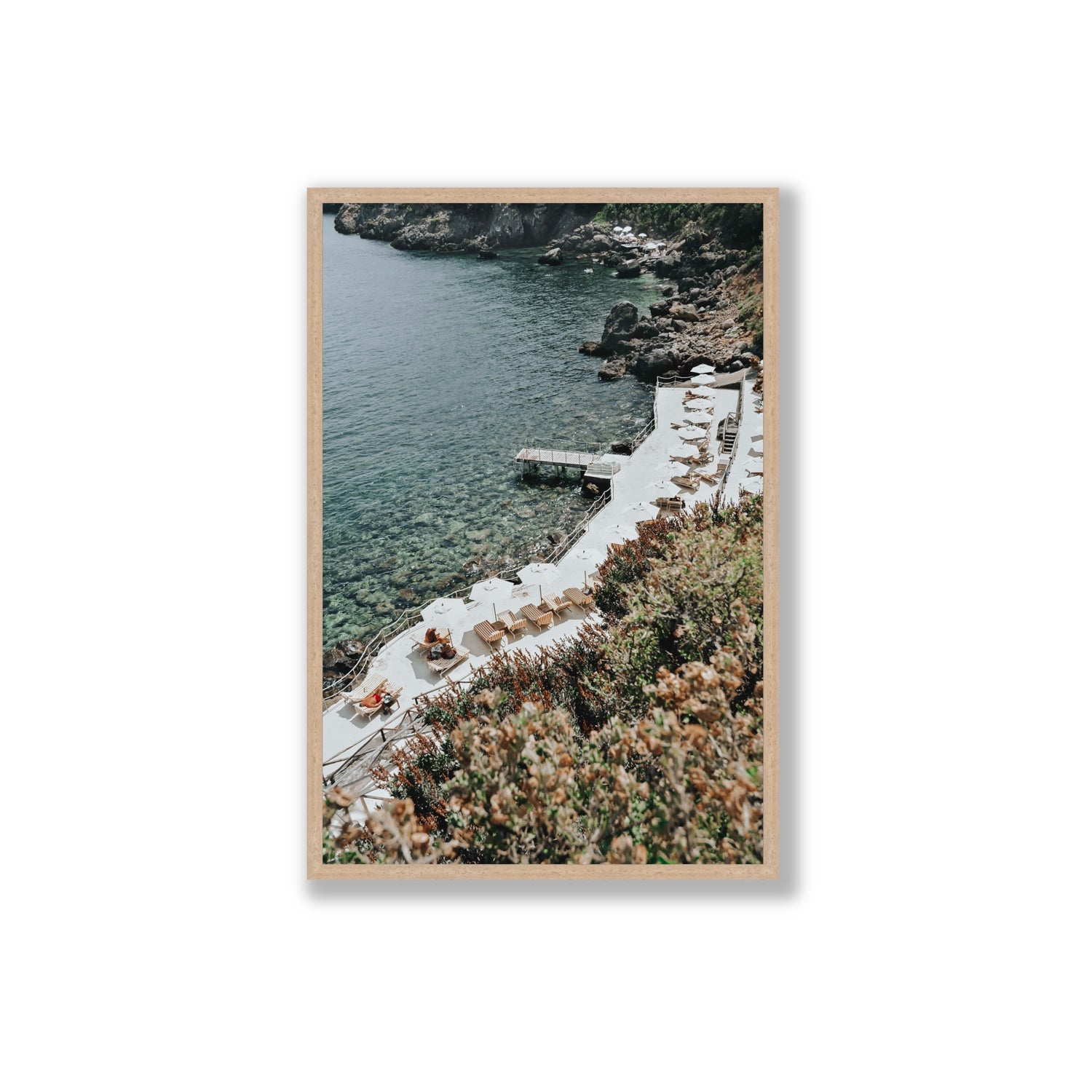 Go Beyond The Postcard Tuscany coastal wall art Extra Large full-bleed fine art print in natural oak frame