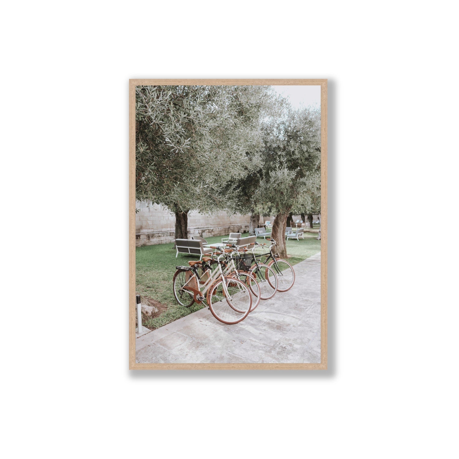 Classic Cruisers Puglia wall art Extra Large full-bleed fine art print in natural oak frame