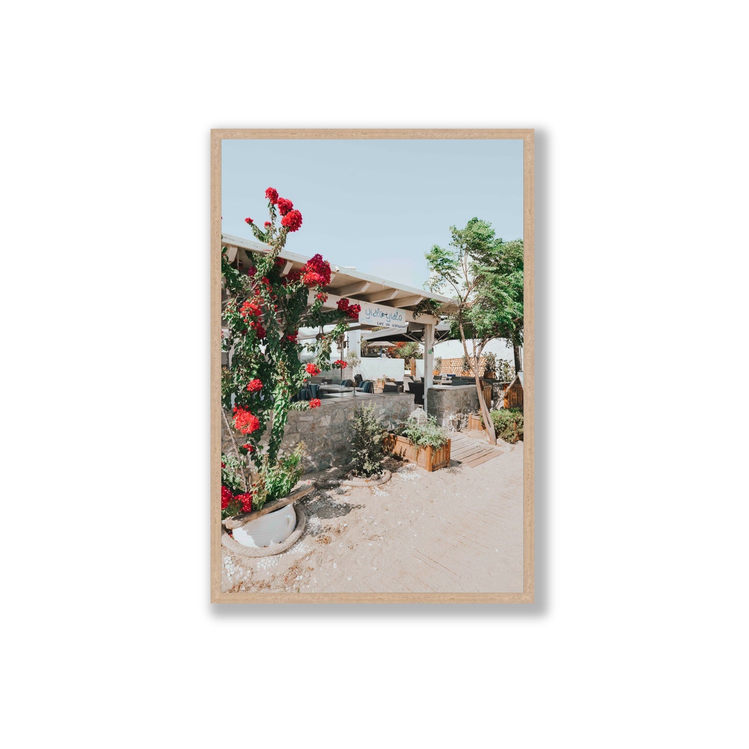 Yialo Yialo fine art print, Mykonos, Greece, Extra Large, Natural Oak Frame · Full Bleed, Fine Art Print